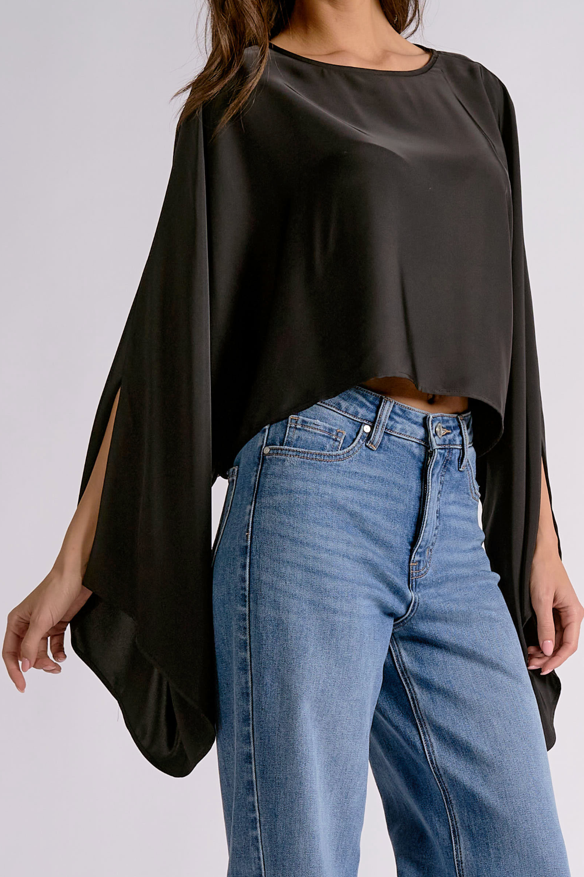 Ria Silky Blouse - Black