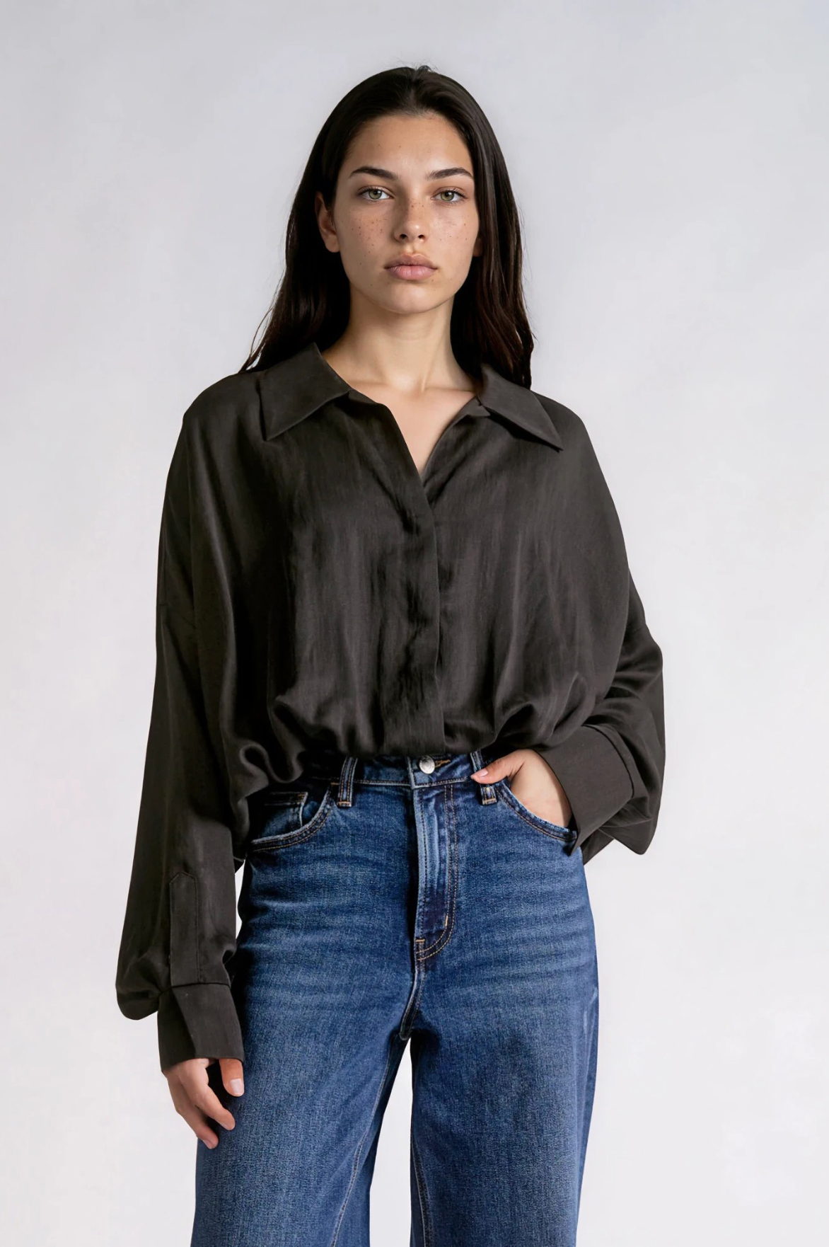 Camille Silky Bodysuit - Black