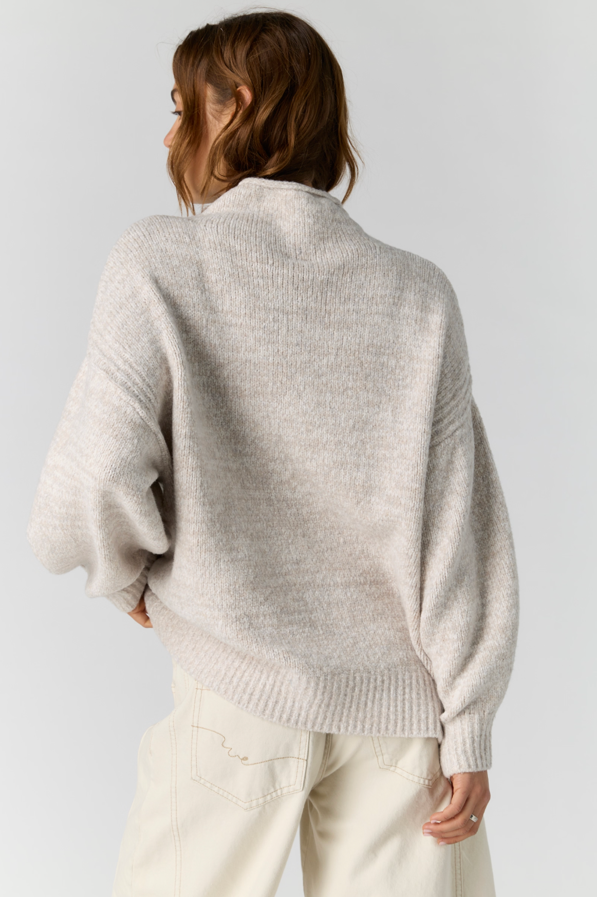 Free People - Beaumont Tunic Sweater - Feather Grey Melange