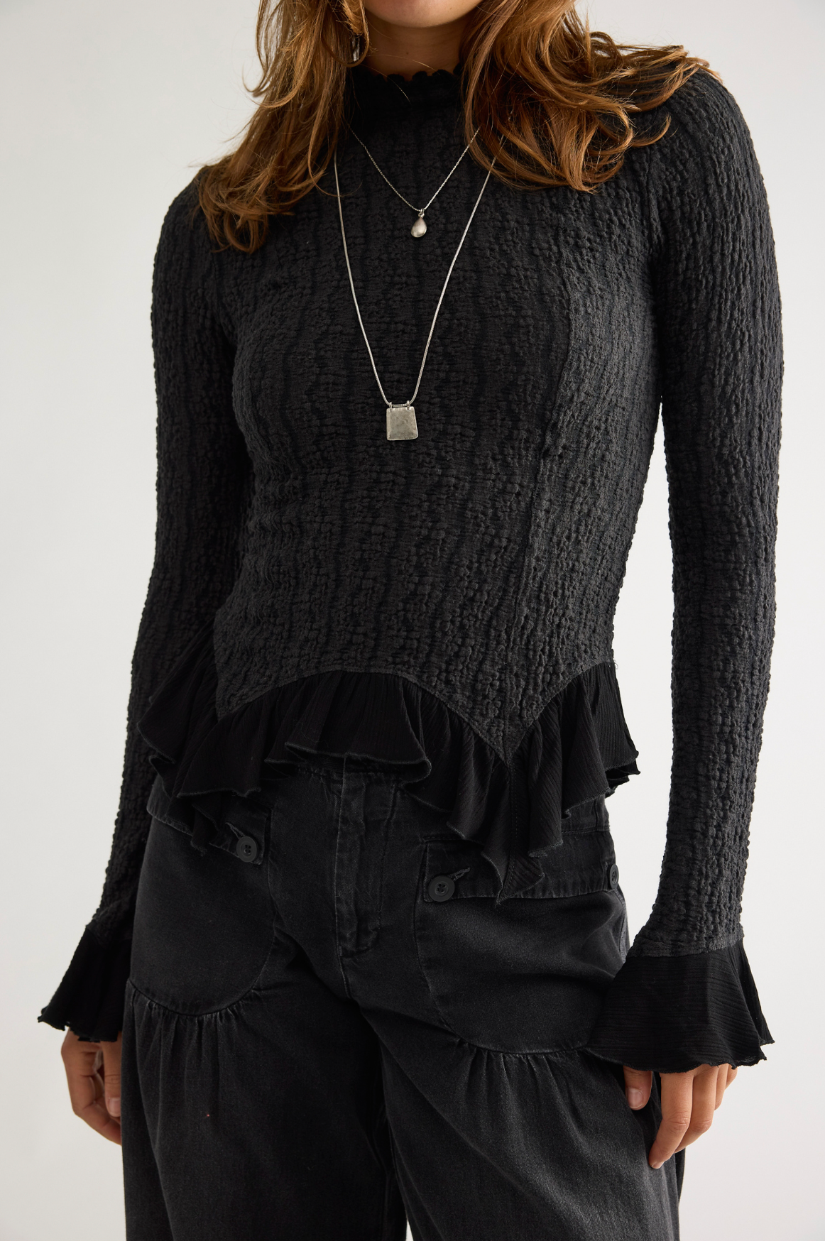 Free People - Hope Longsleeve Top - Black