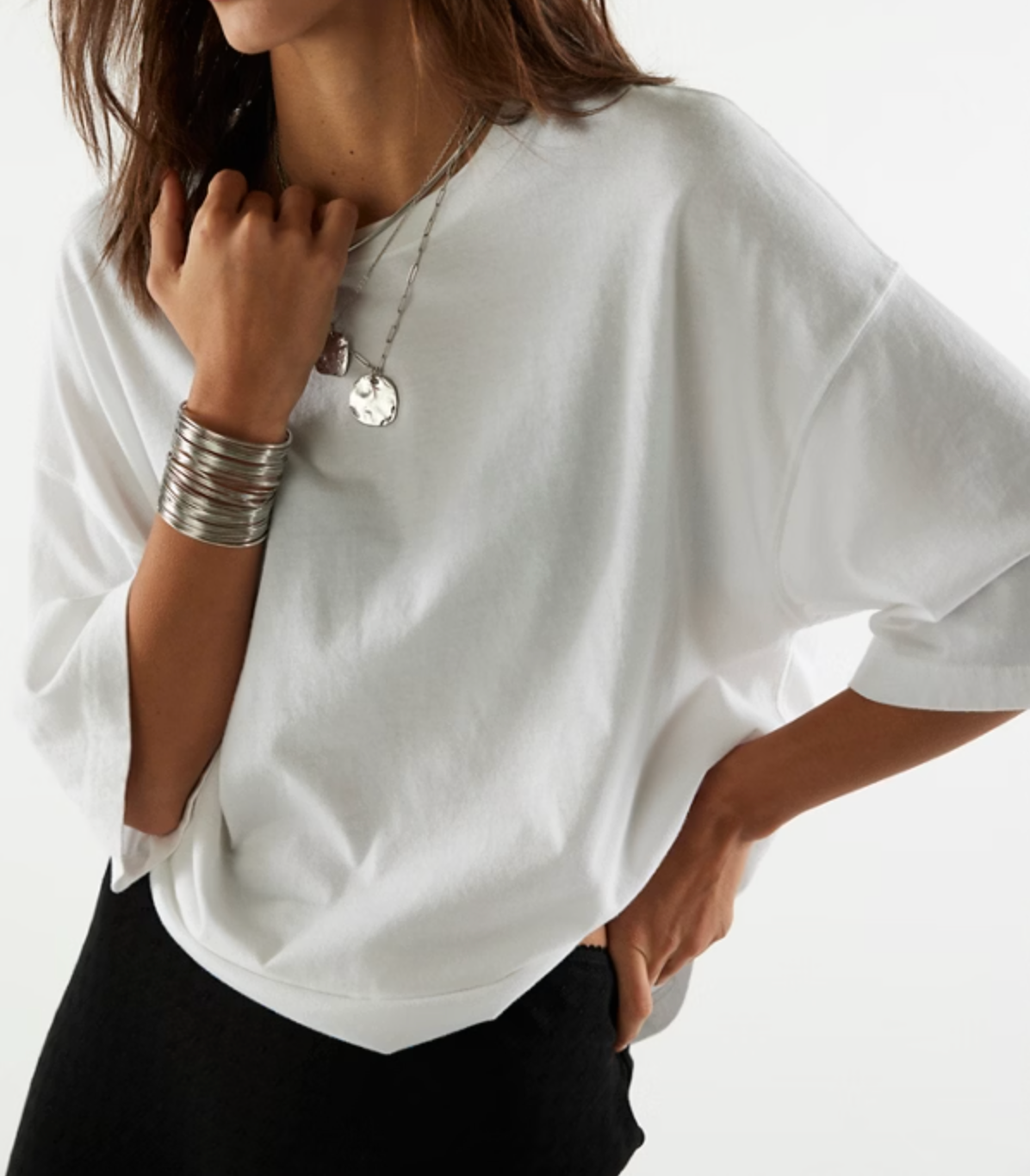 Free People - Perfect Oversized Tee - White
