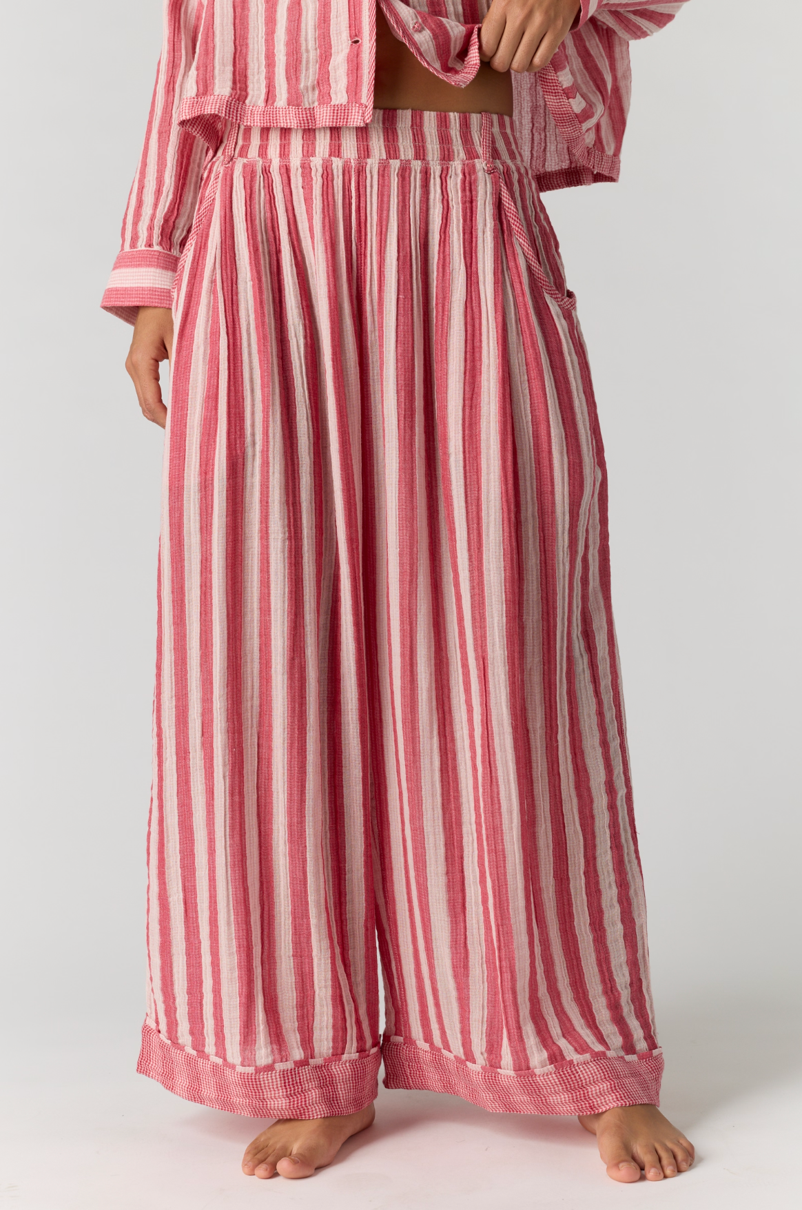 Free People - One And Done PJ Pant - Red Combo