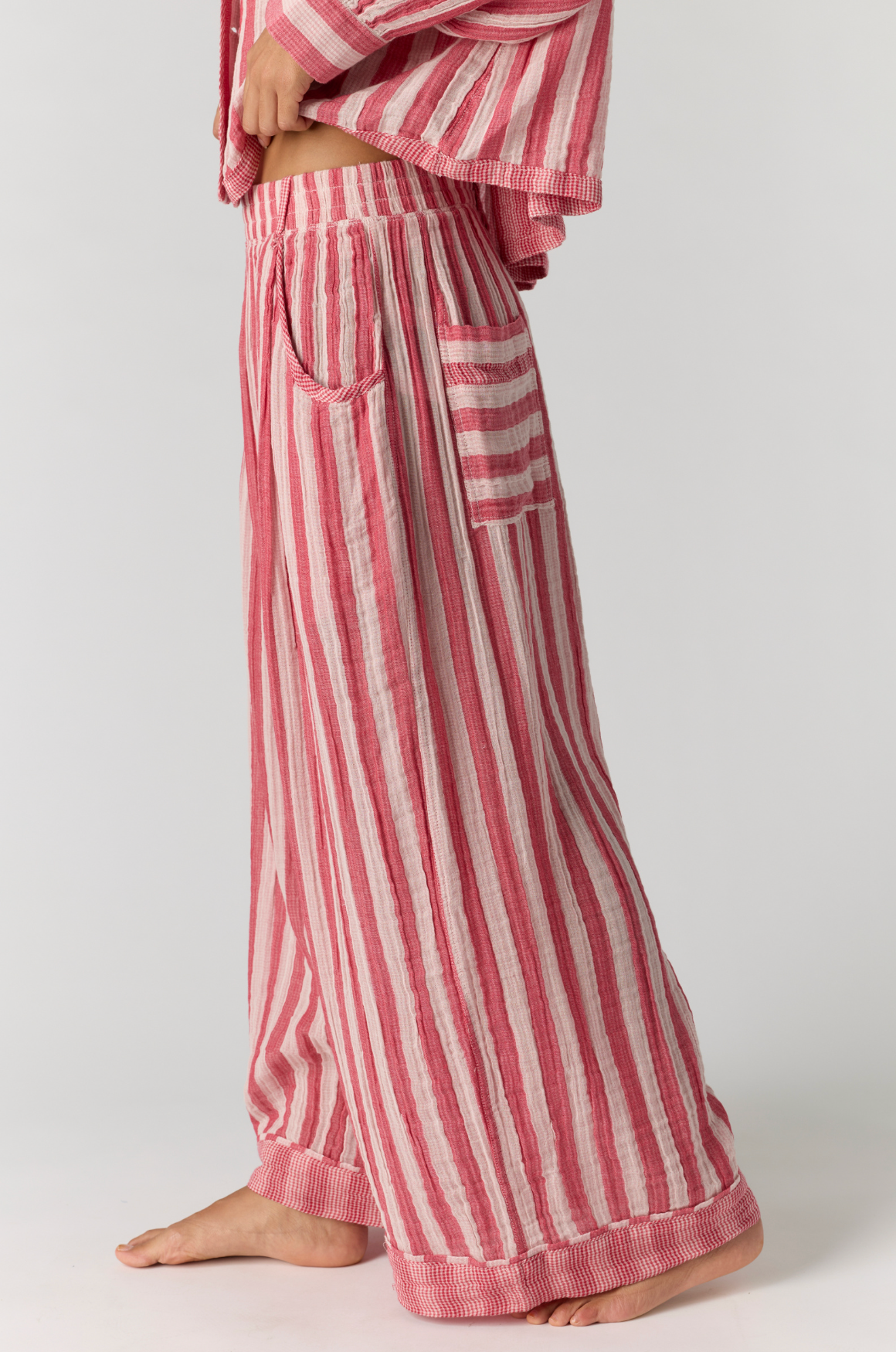 Free People - One And Done PJ Pant - Red Combo