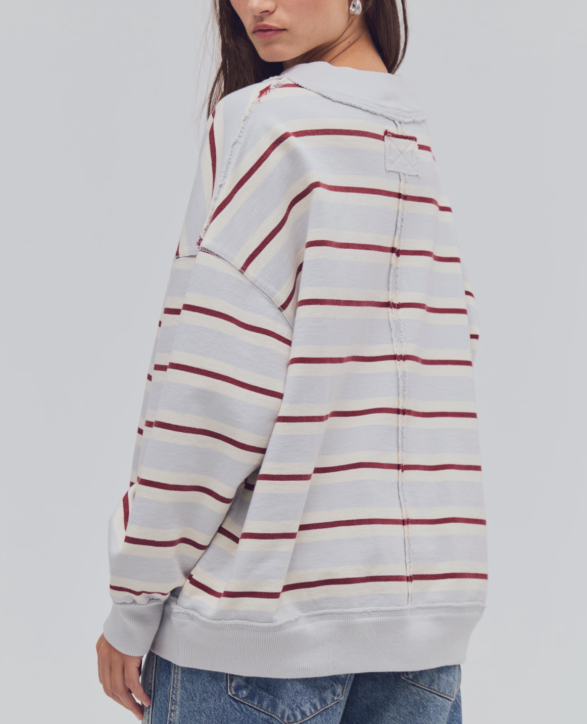 Free People - Palm Spring Striped Sweatshirt - Blue Combo