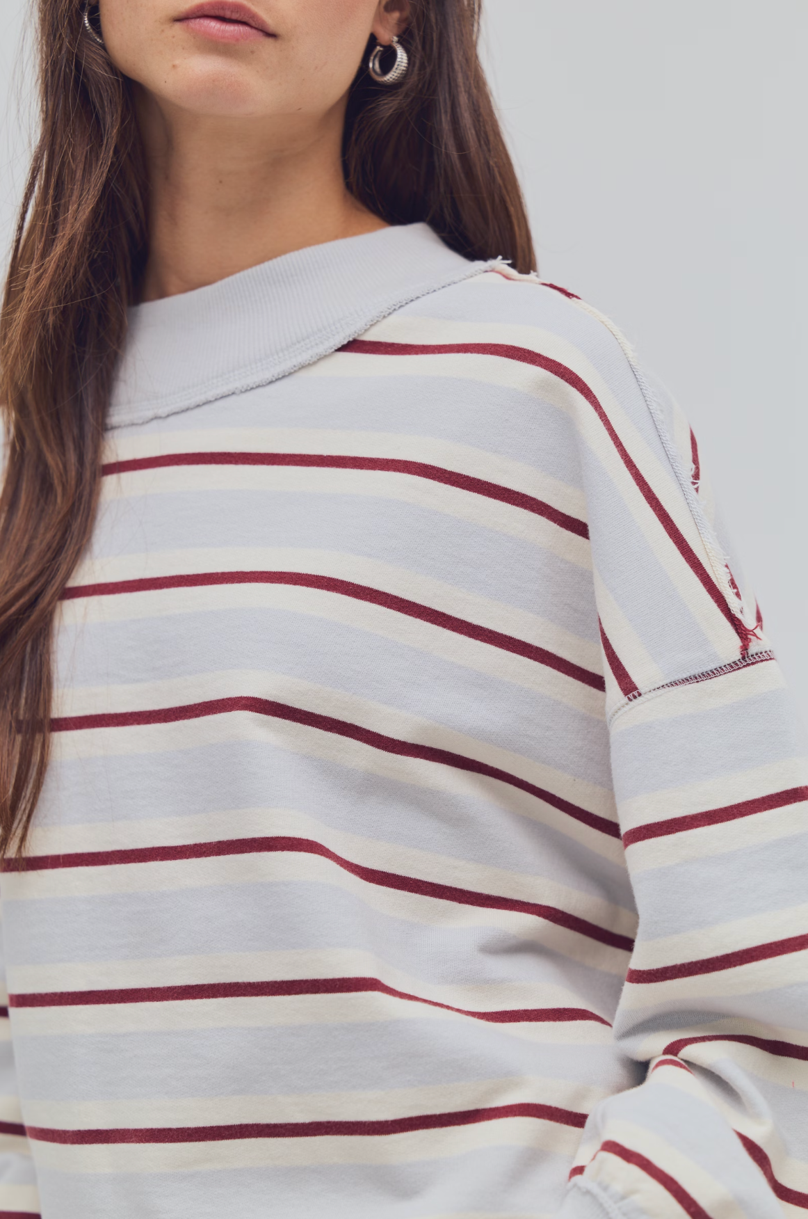 Free People - Palm Spring Striped Sweatshirt - Blue Combo
