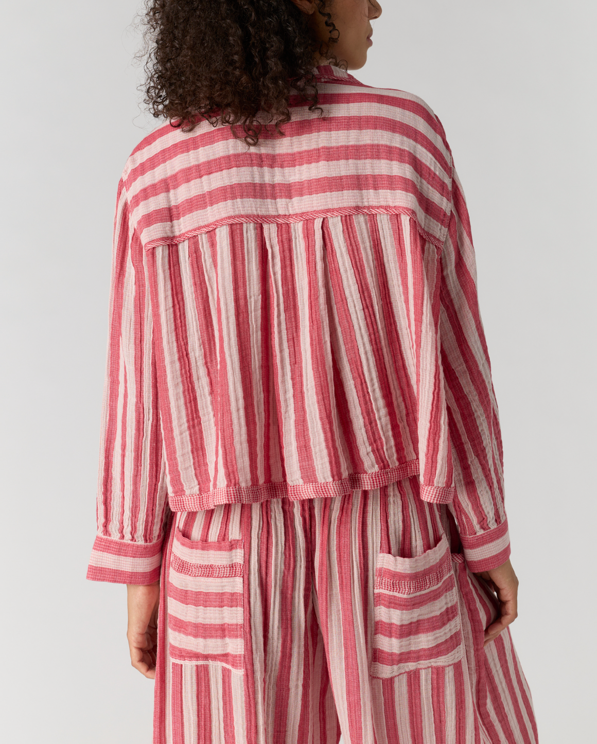 Free People - One And Done PJ Shirt - Red Combo