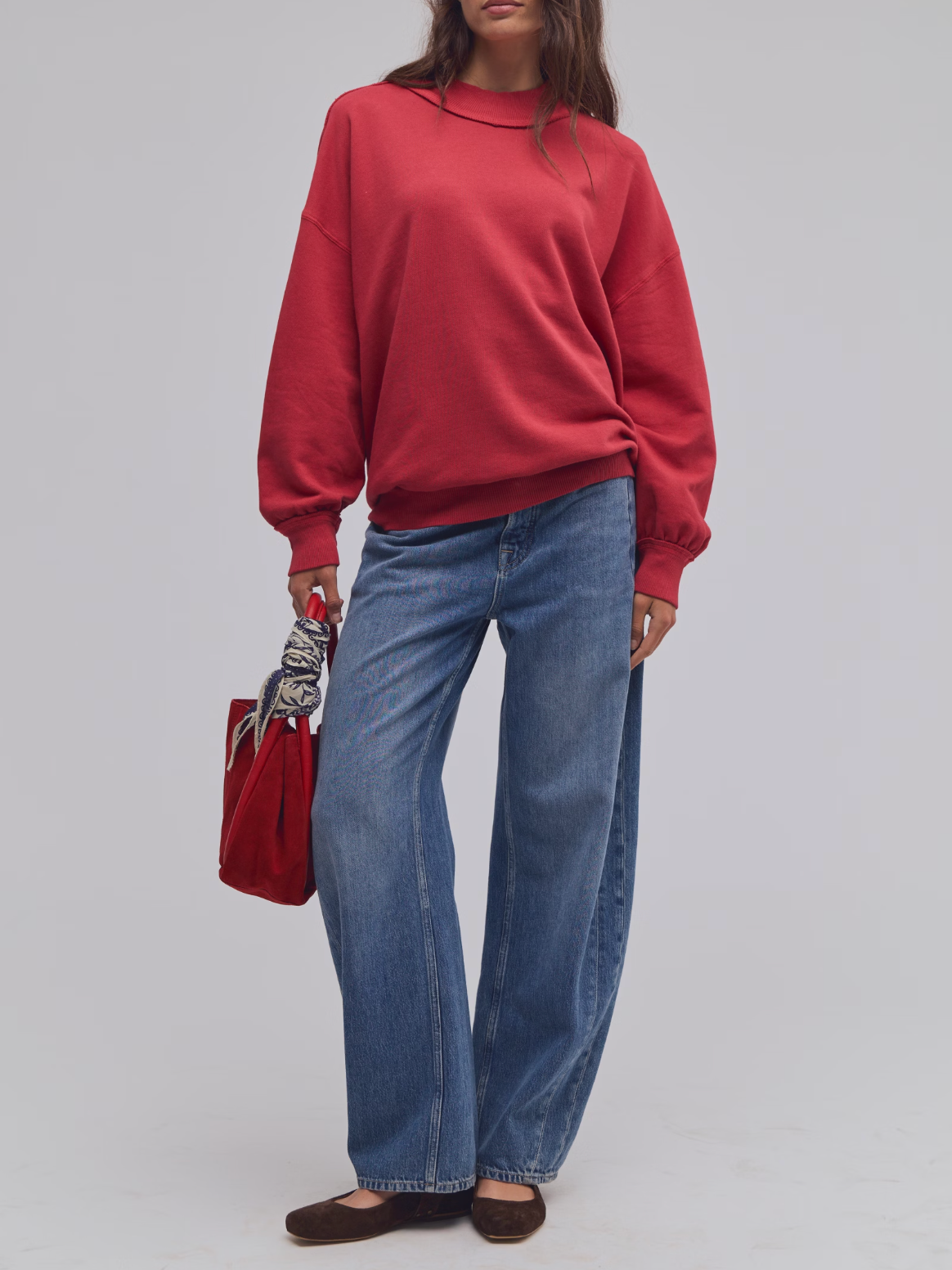Free People - Palm Springs Turtleneck Sweatshirt - Salsa