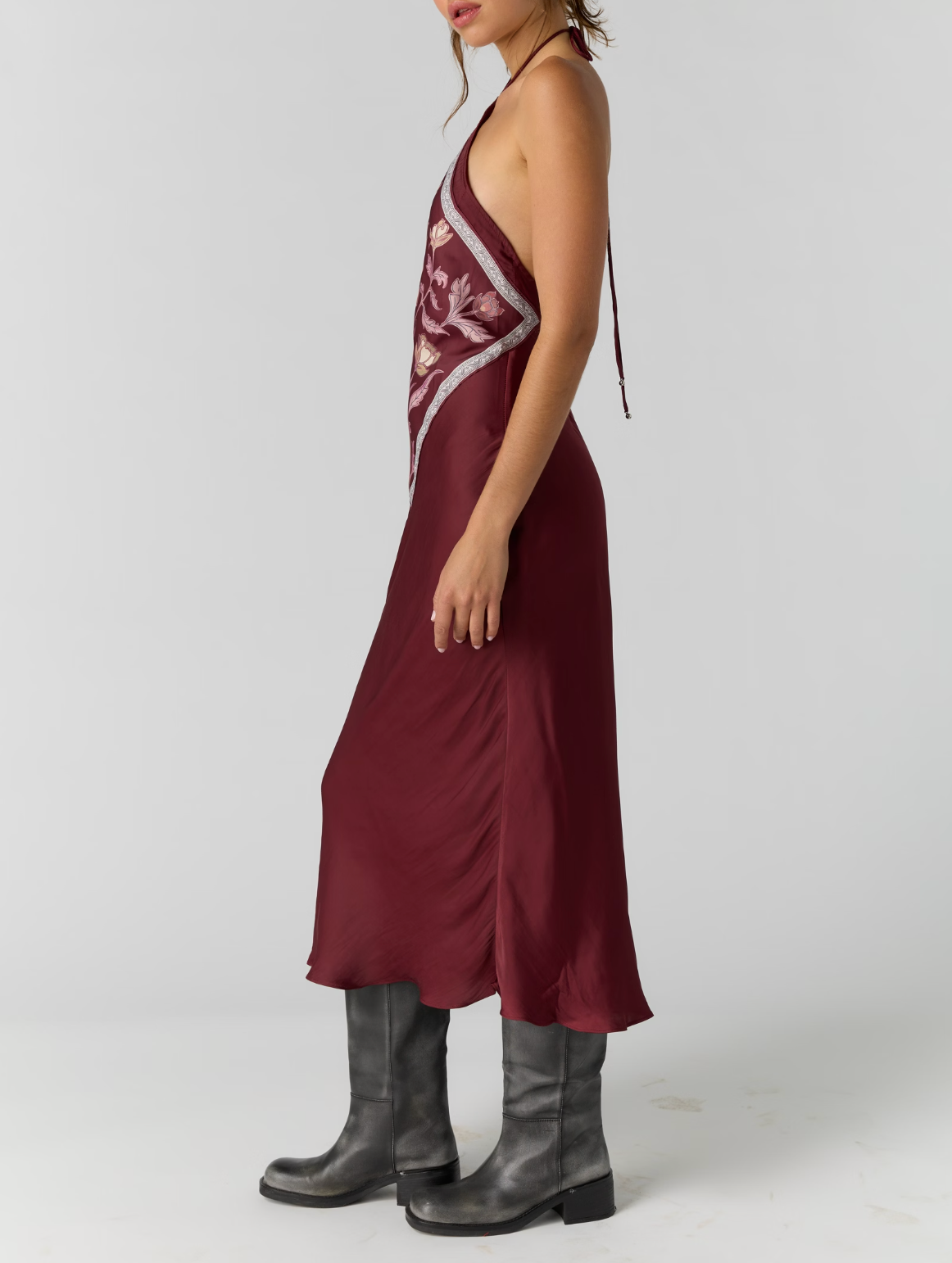 Free People Citrine Midi Dress - Cabernet Combo