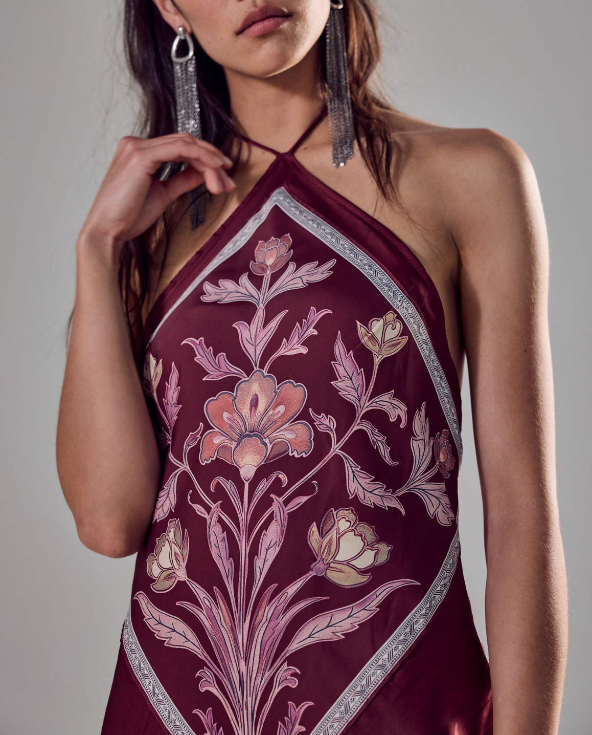 Free People Citrine Midi Dress - Cabernet Combo