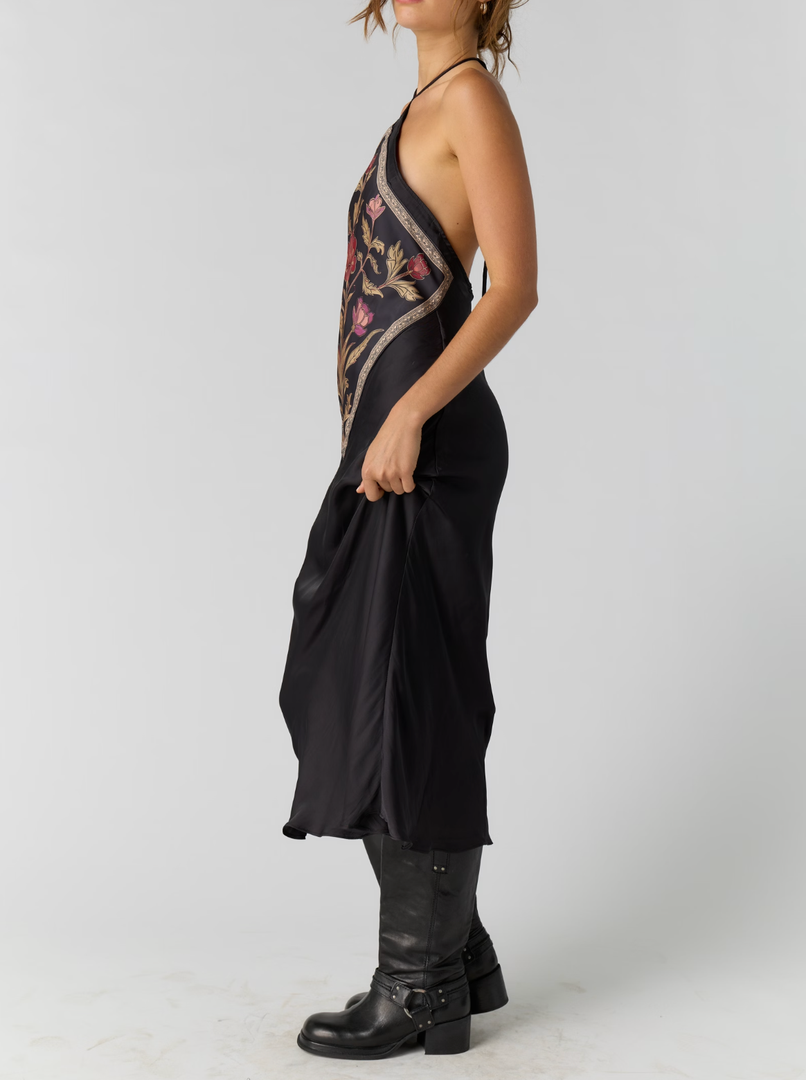 Free People Citrine Midi Dress - Espresso Combo