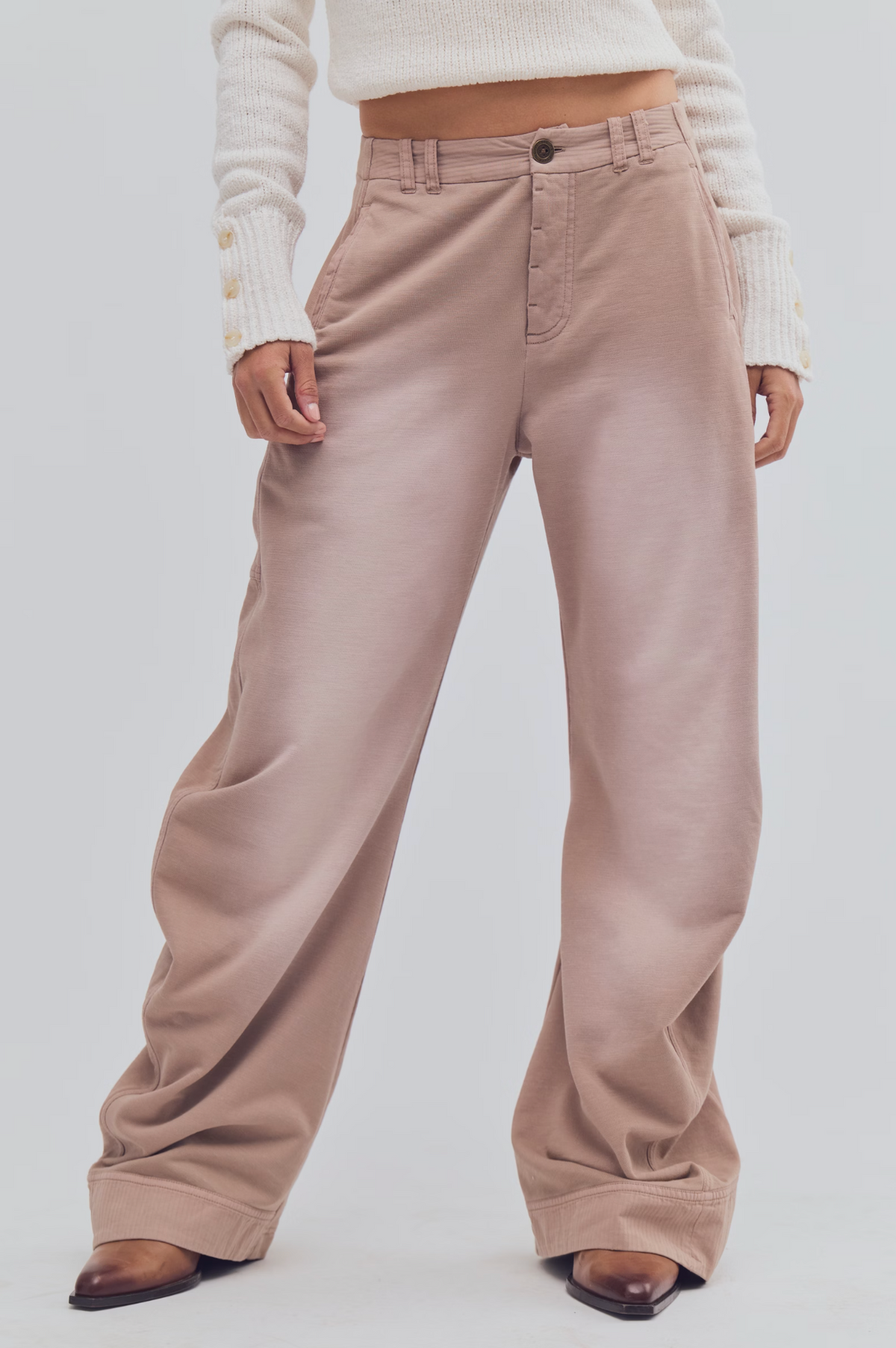 Free People Spotlight Knit Trouser - Stucco