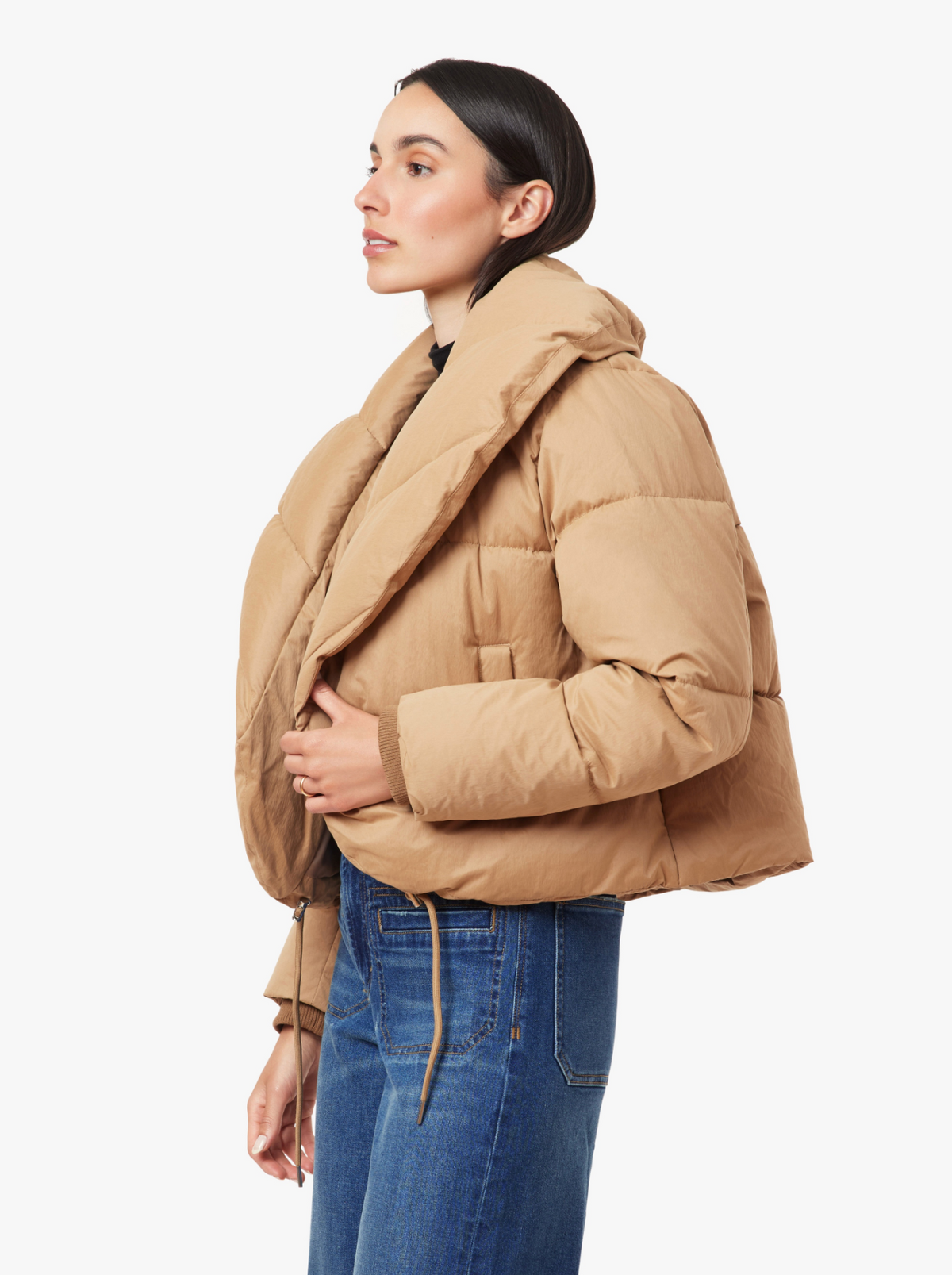 Habitual - Cropped Puffer Jacket - Tan