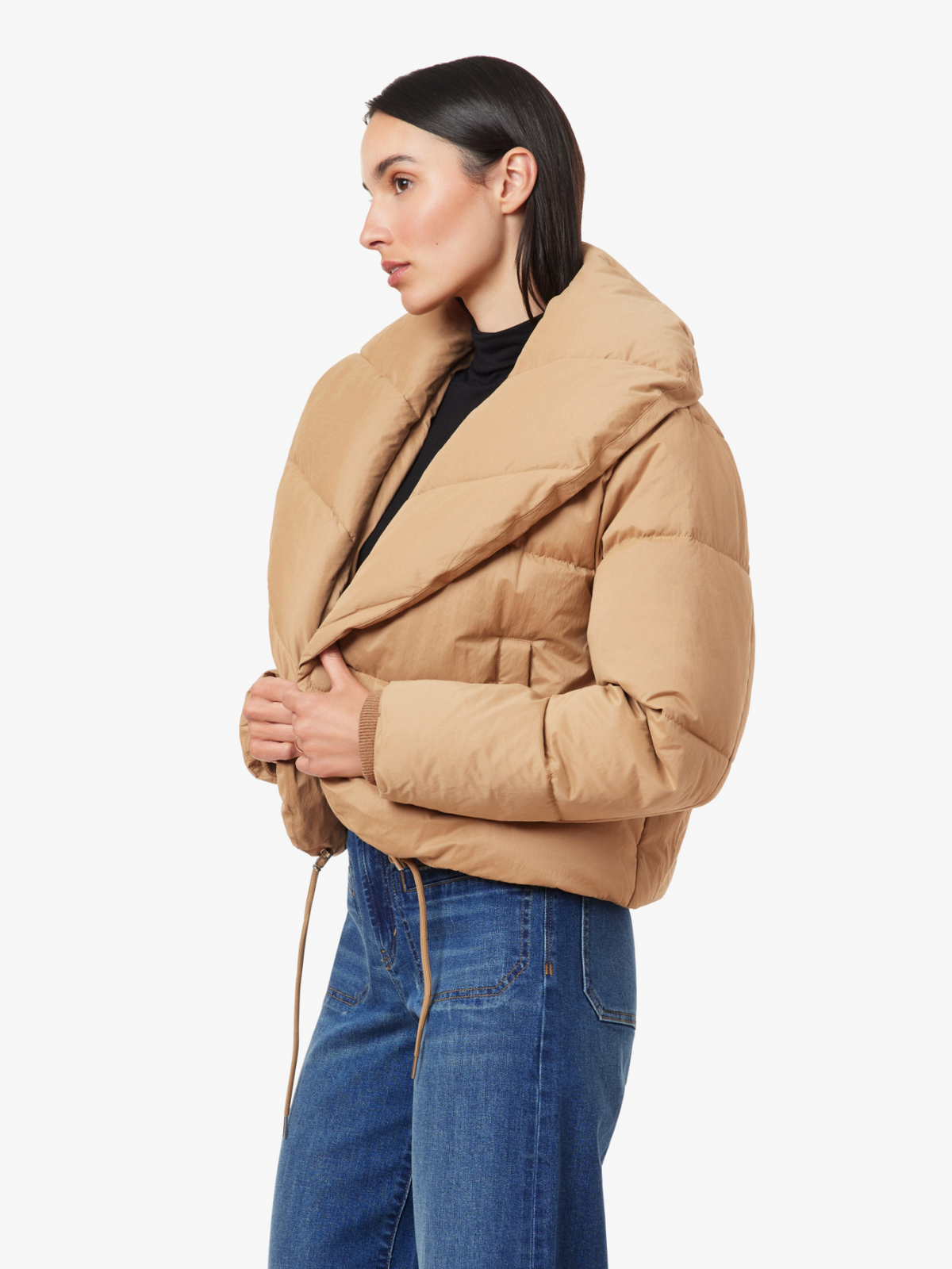 Habitual - Cropped Puffer Jacket - Tan