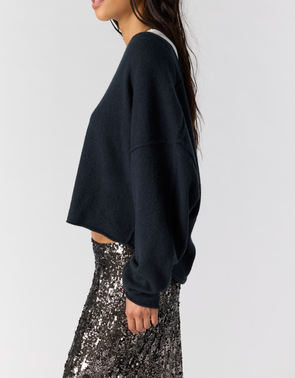 Free People - See Me V-neck Pullover - Black