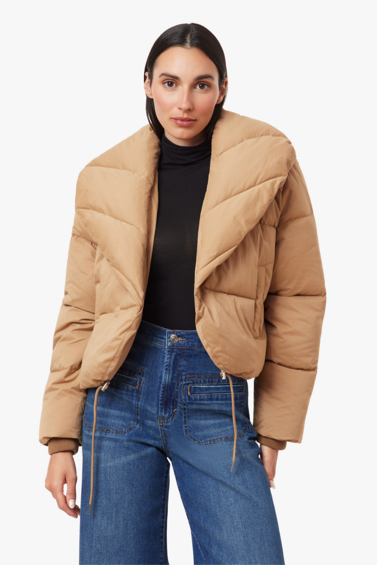 Habitual - Cropped Puffer Jacket - Tan