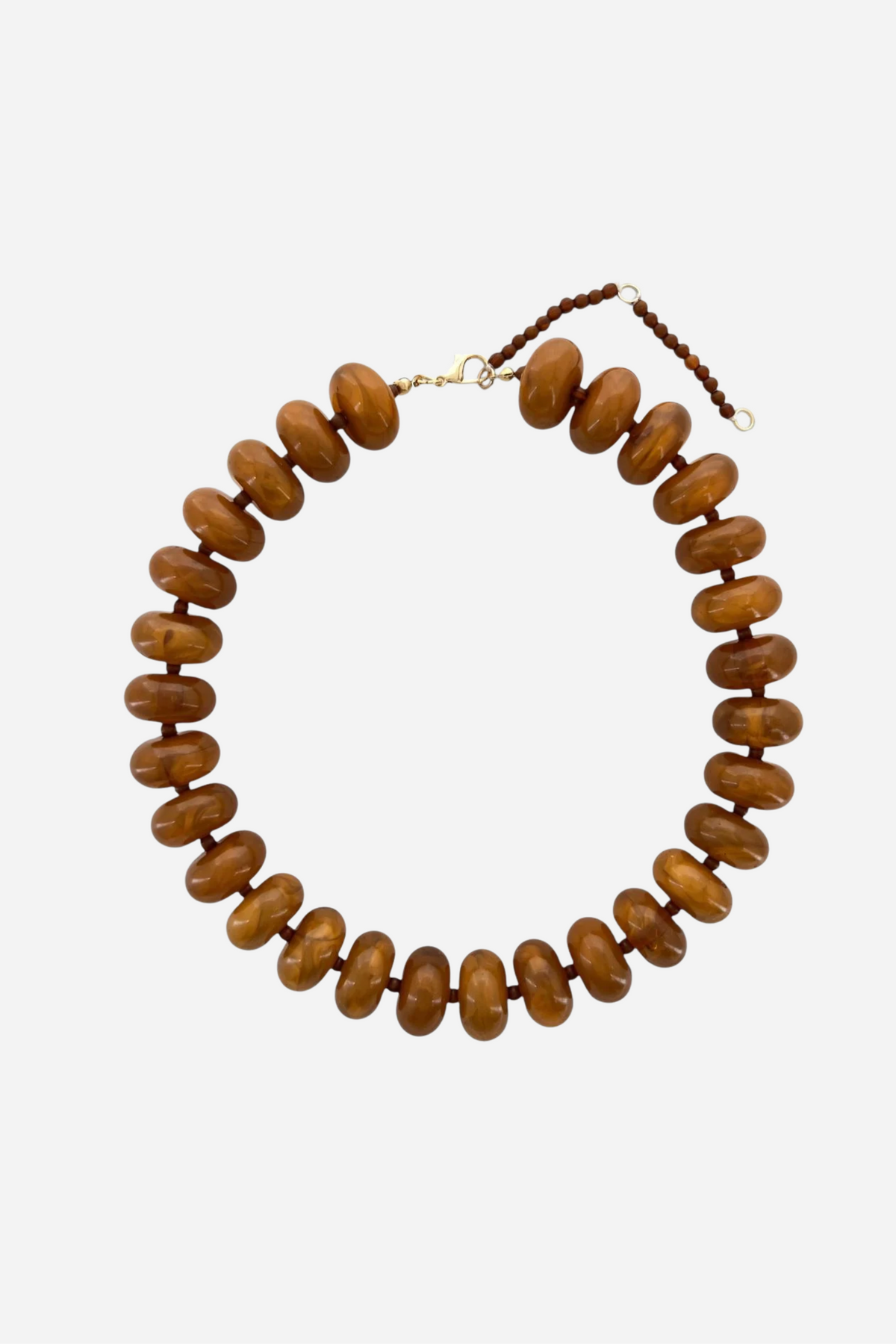 Rondelle Oversized Beaded Necklace — Amber