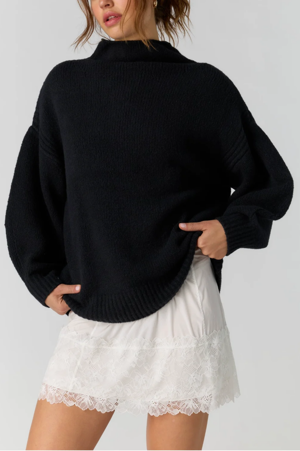 Free People - Beaumont Tunic Sweater - Black