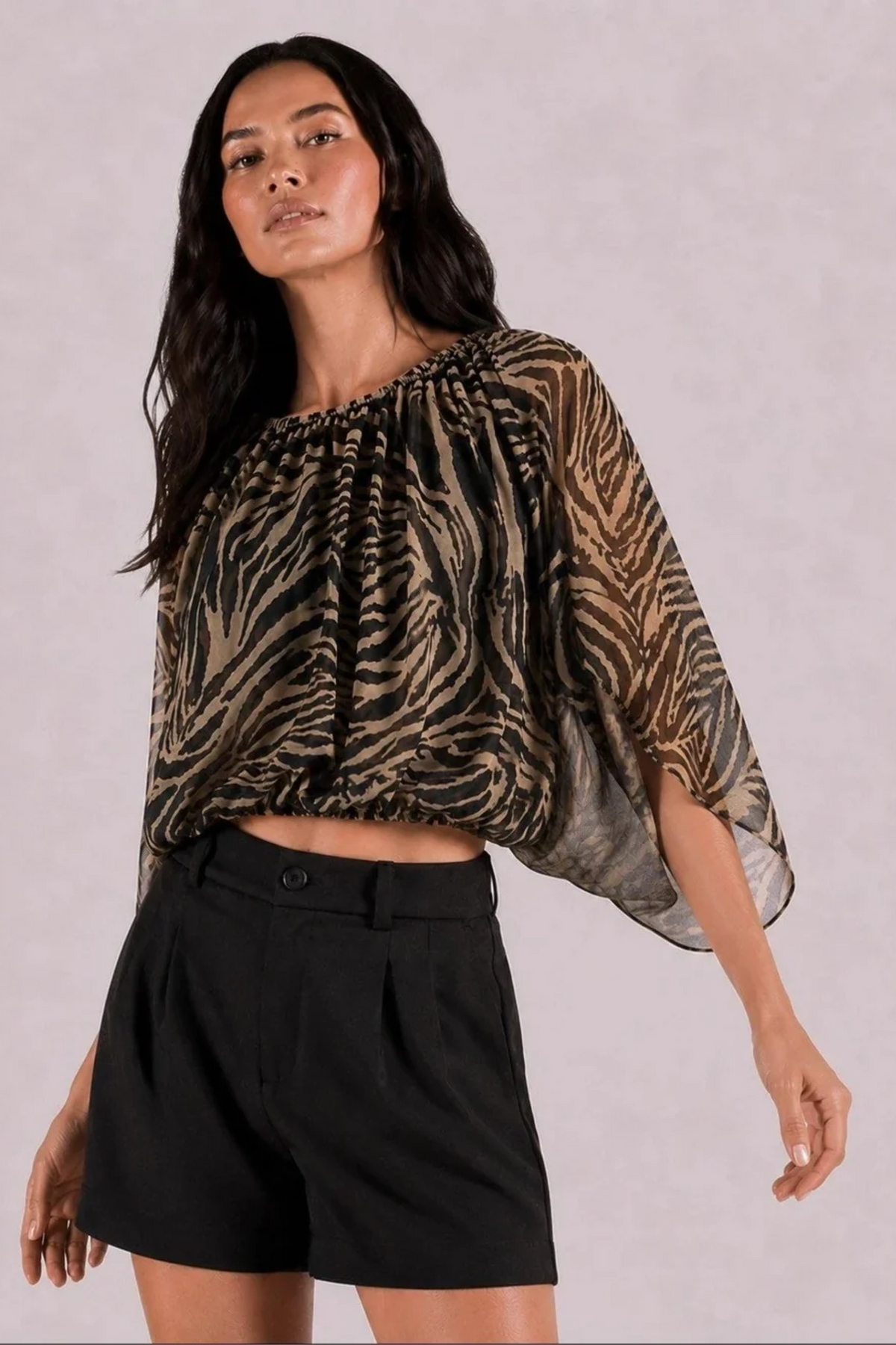 Zebra Chiffon Blouse