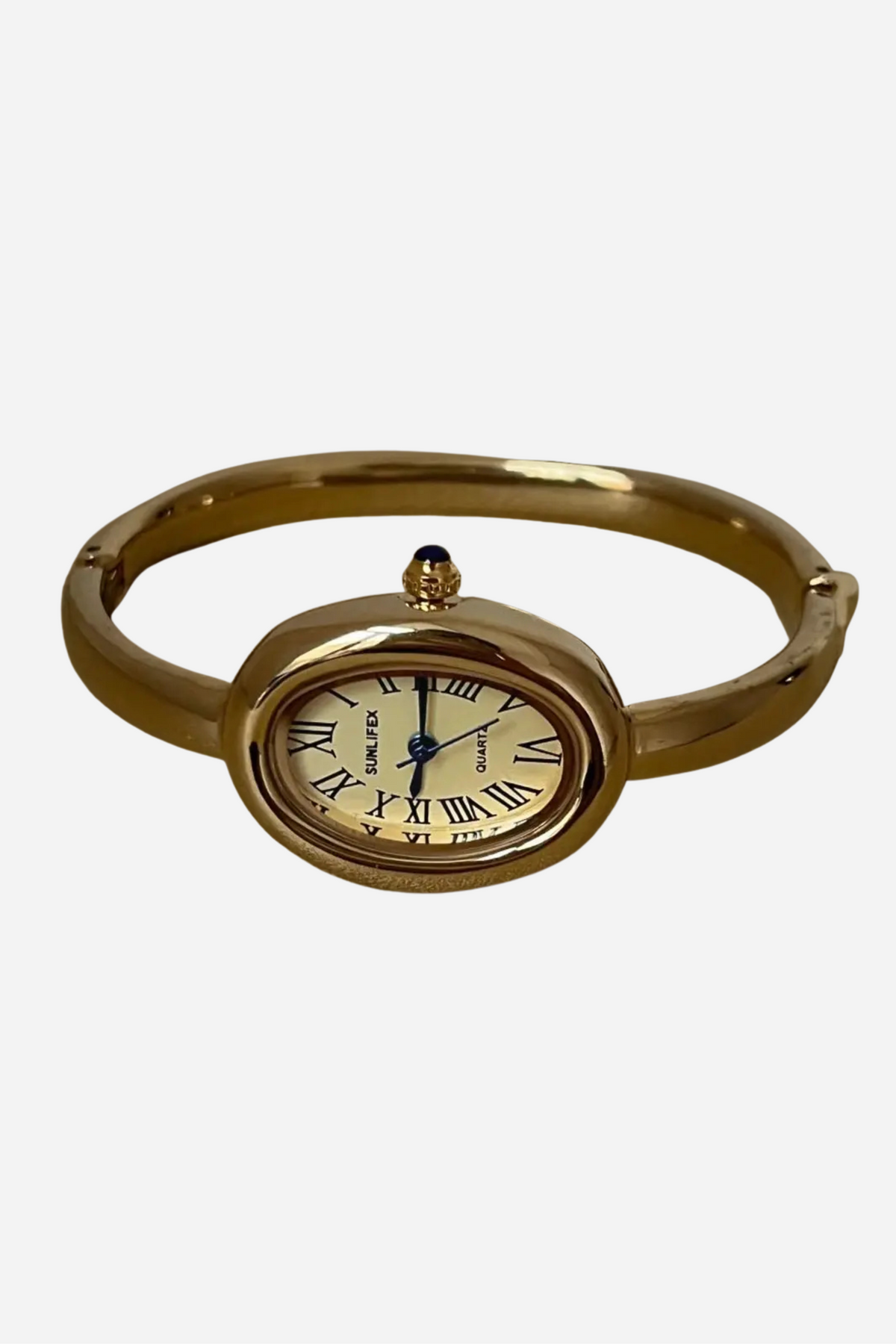 Oval Dial Gold Wrist Watch - Gold