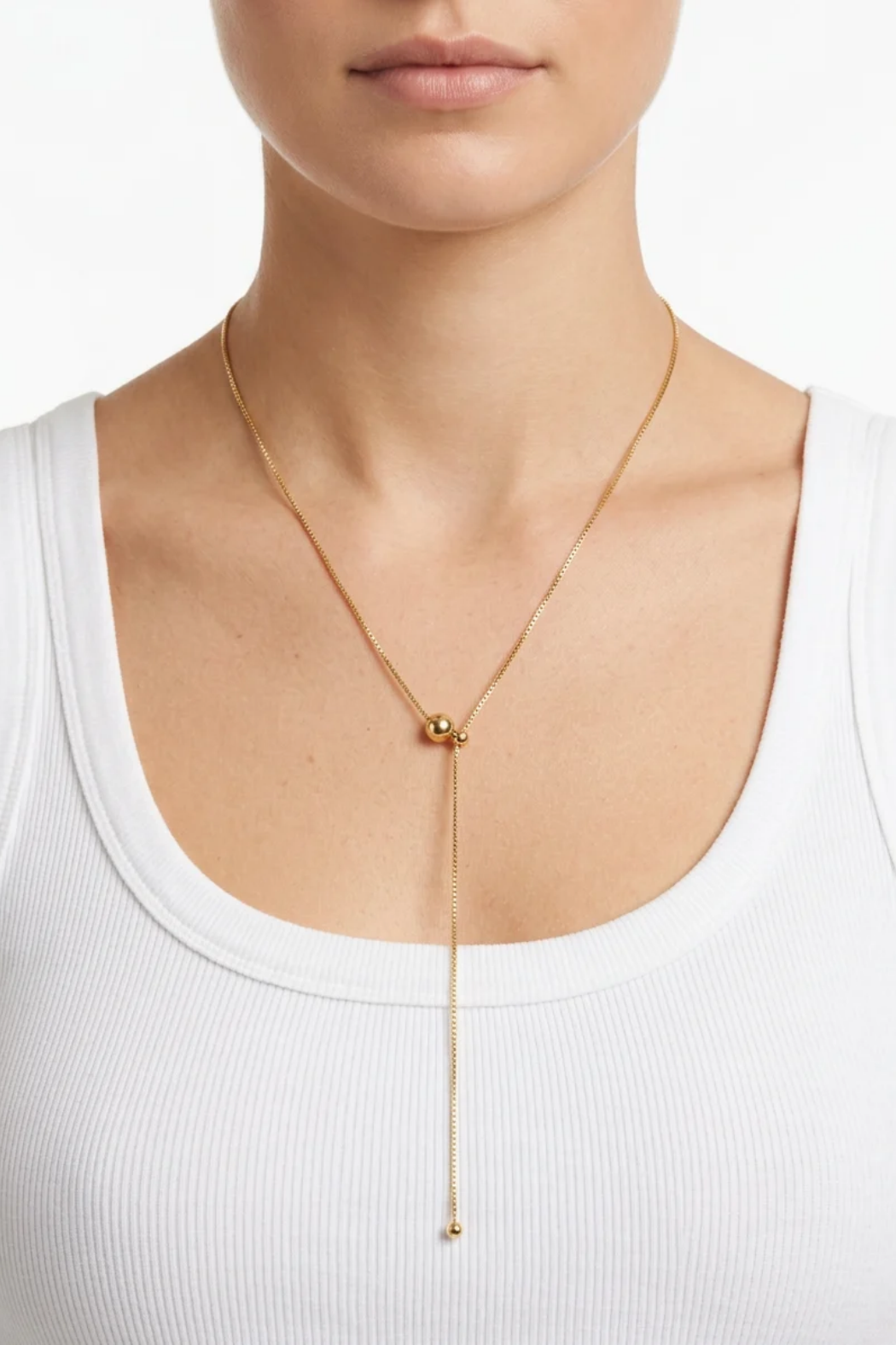 18K Slinky Lariat Necklace