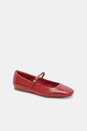 Dolce Vita Reyes Ballet Flats - Red Crinkle Patent