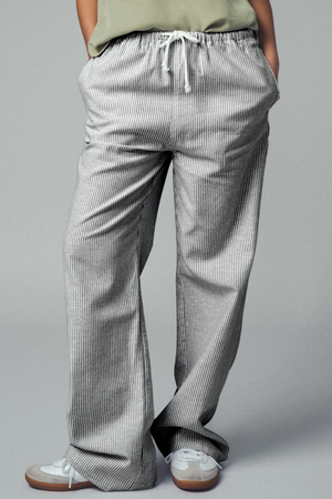 Lounge About Pinstripe Pants - Black