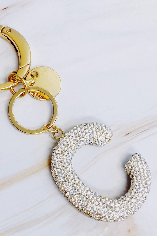 It Girl Glam Initial Key Chain - Clear