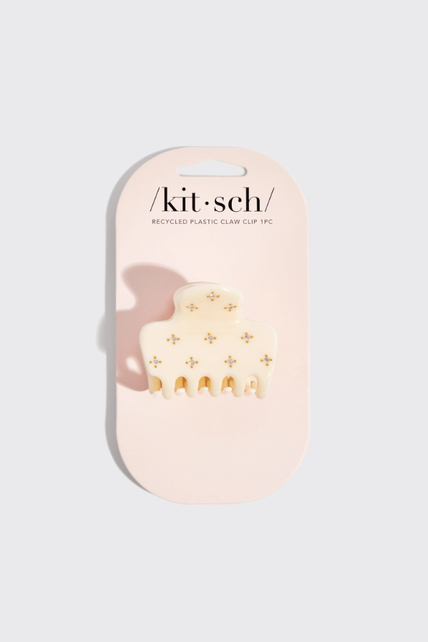 KITSCH Rhinestone Puffy Claw Clip - 1 pc - Ivory