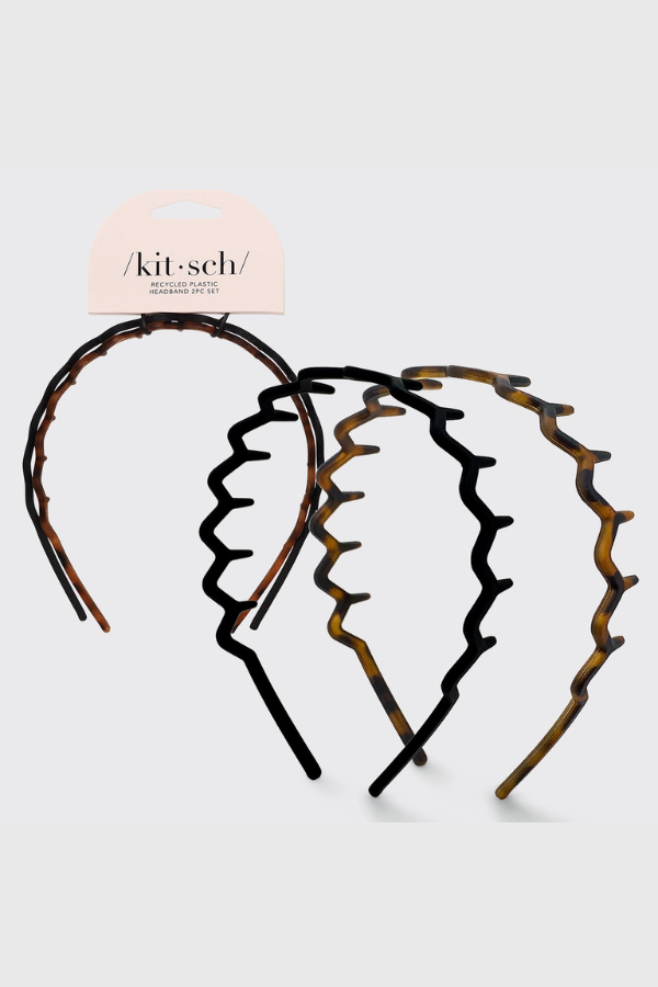 KITSCH - Zig Zag Headband - 2pc - Black & Tort