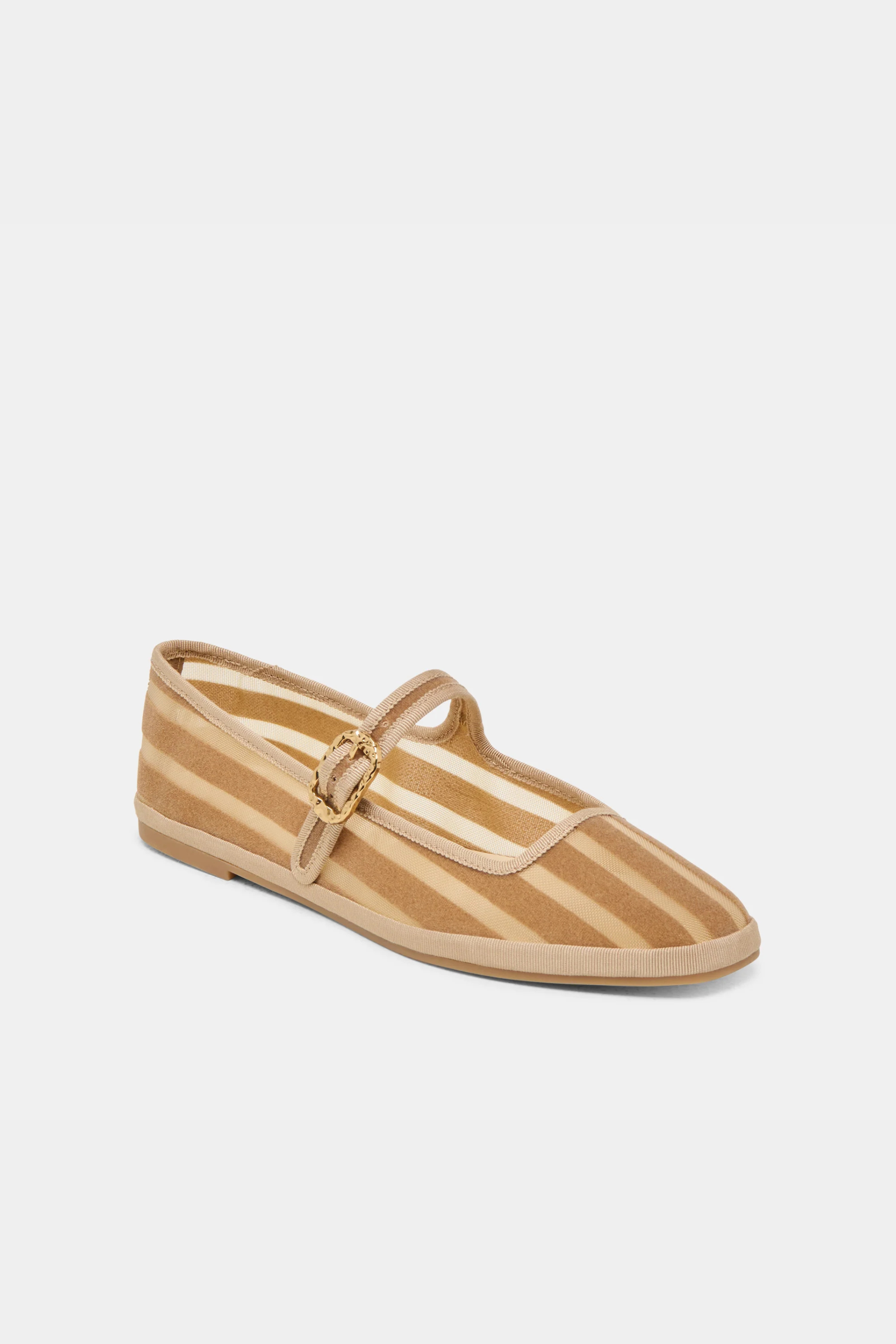 Dolce Vita Tameka Ballet Flats - Tan Stripe Mesh