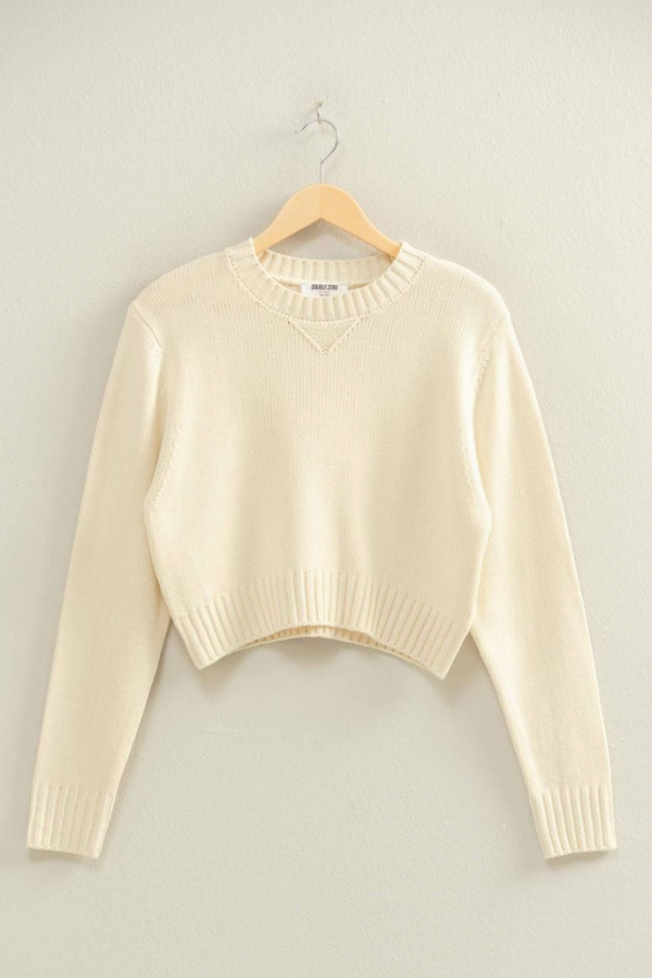Cropped Long Sleeve Sweater Top