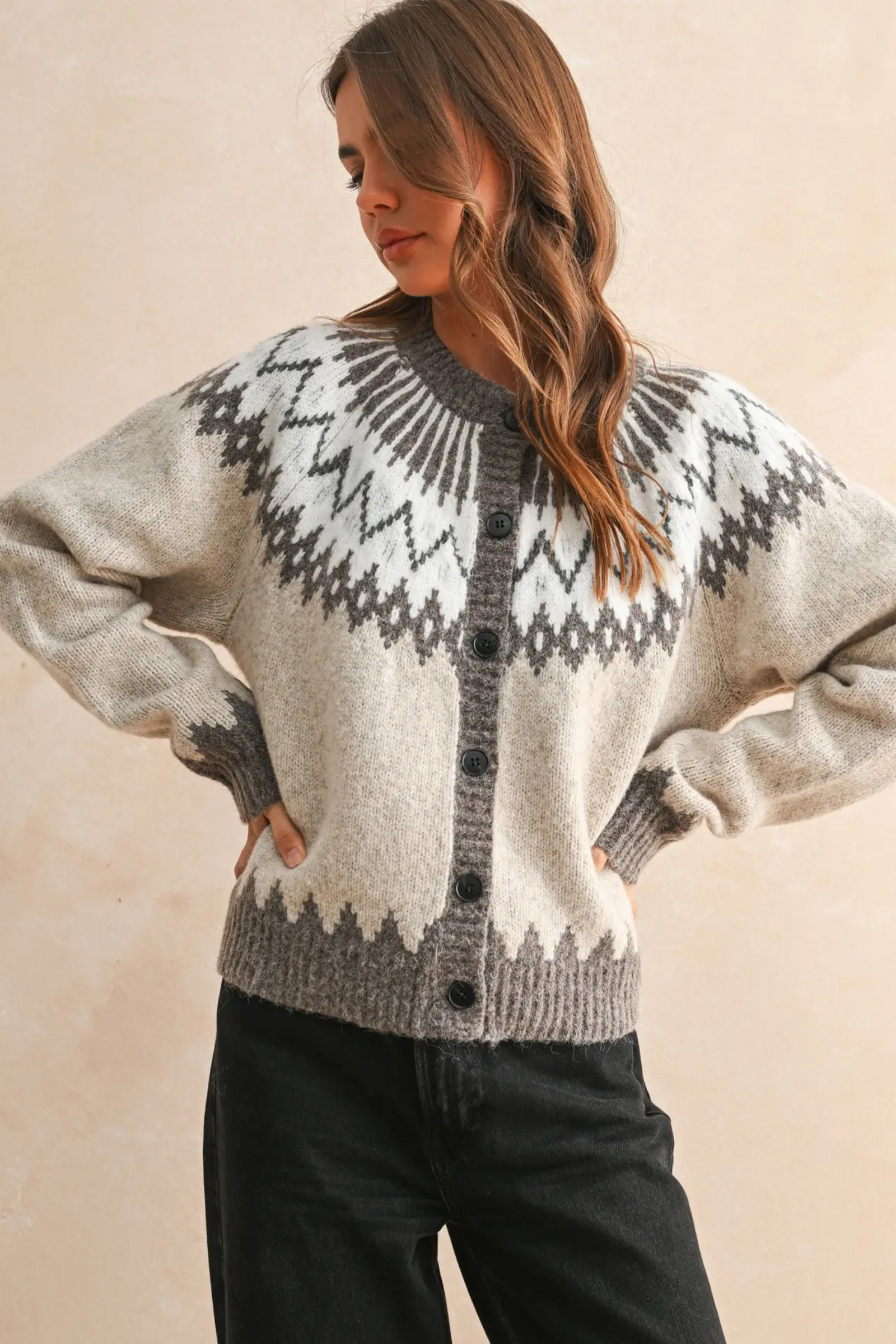 Fair Isle Patterned Cardigan