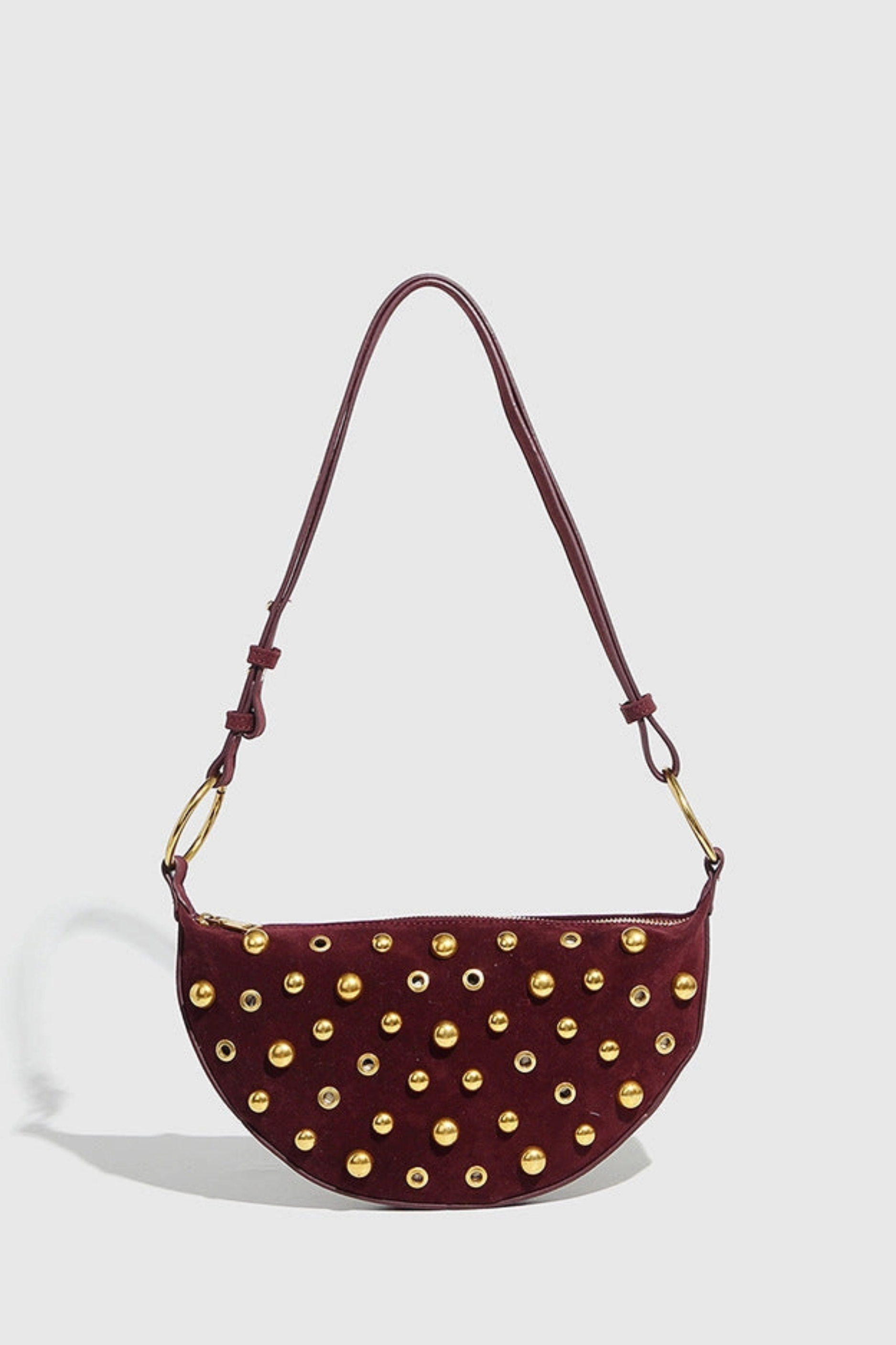 Grommet Shoulder Bag - Red