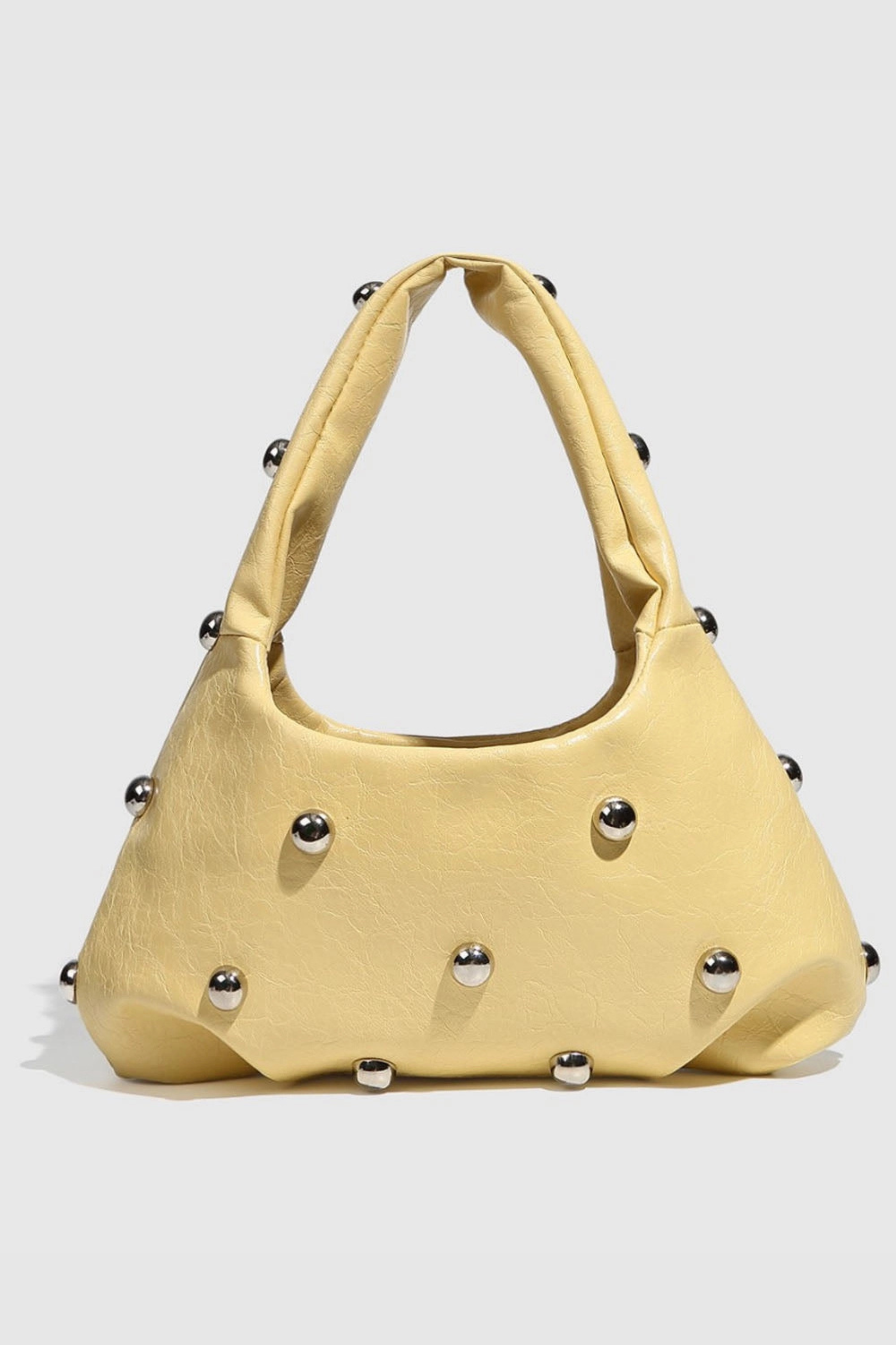 Studded Dumpling Shoulder Bag - Yellow