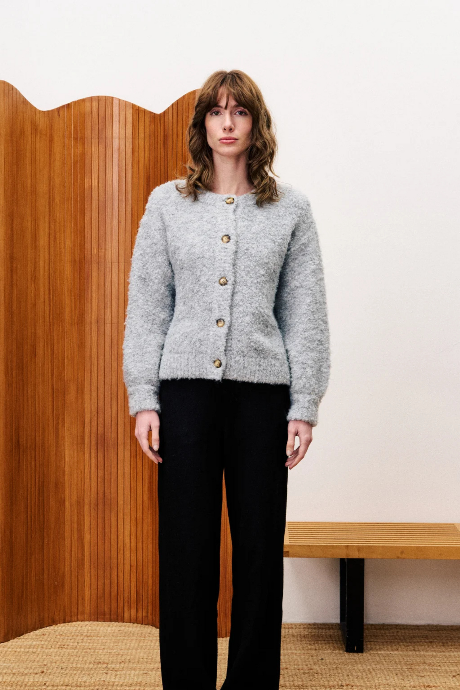 FRNCH Selkirk Cardigan - Grey