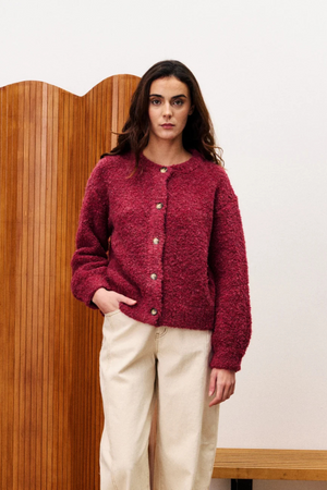 FRNCH Selkirk Cardigan - Bordeaux