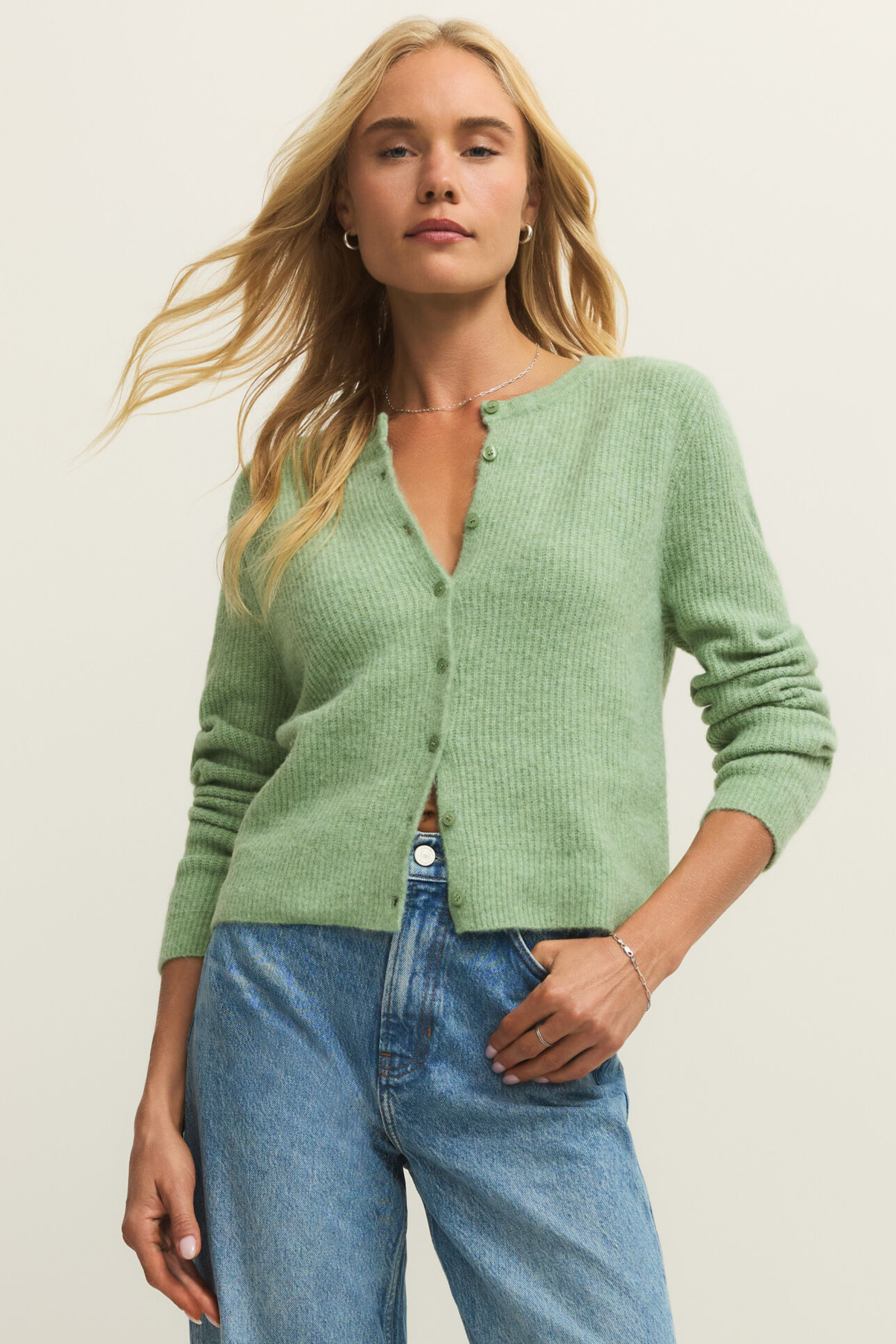 Z Supply Medina Rib Cardigan - Appletini