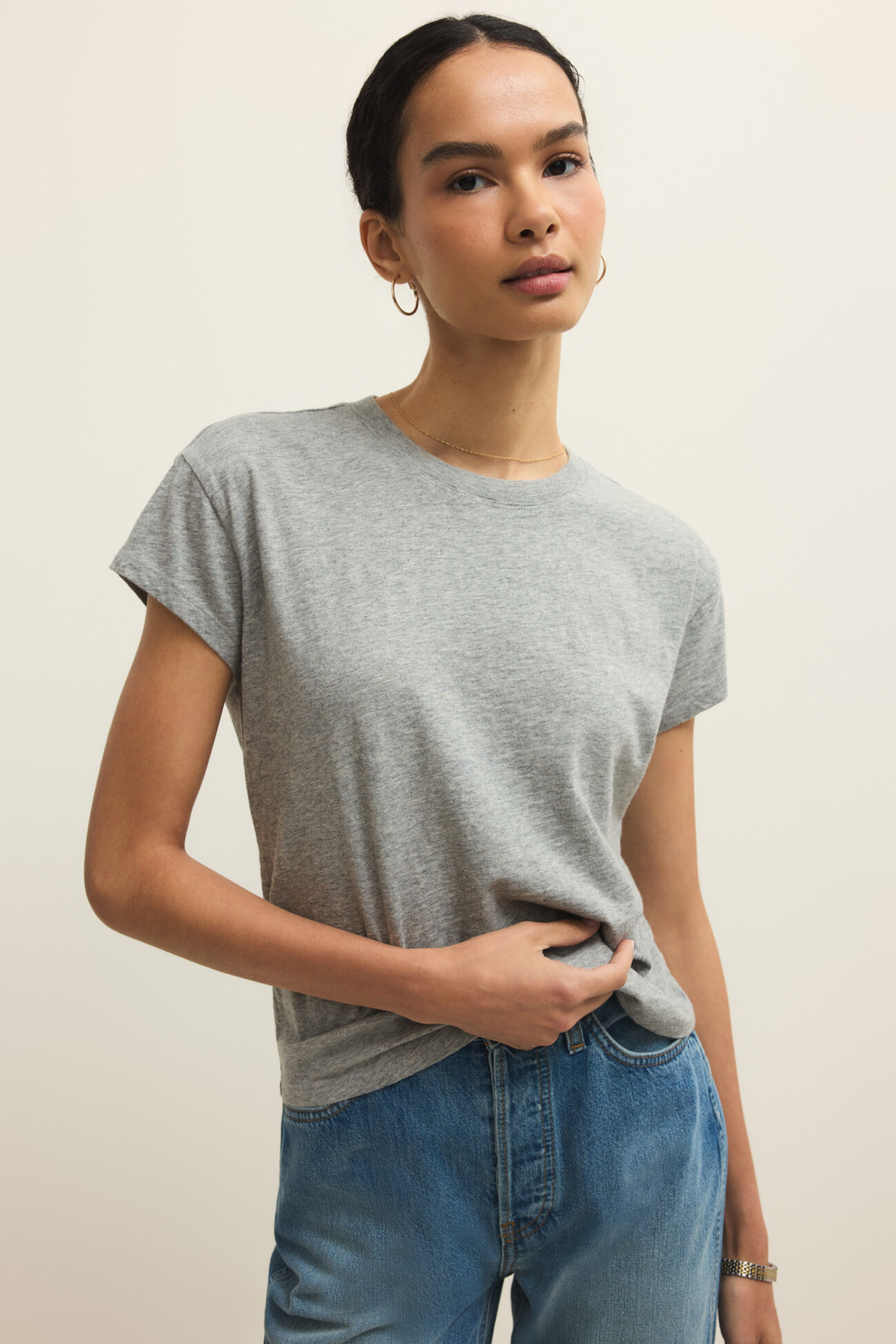 Z Supply Modern Slub Tee - Heather Grey
