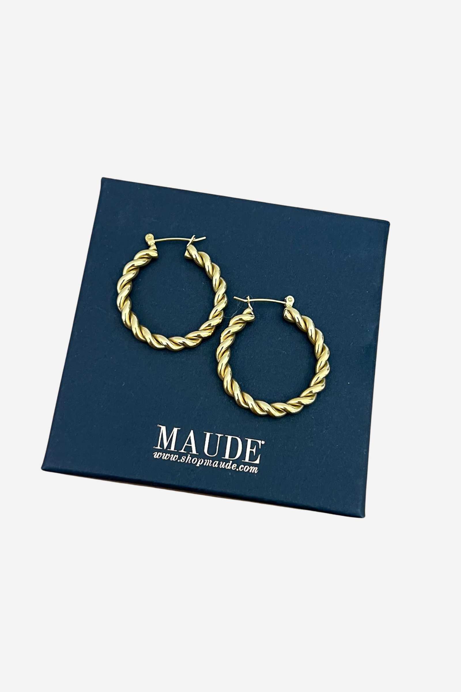 18K Large Twisted Gold Earrings