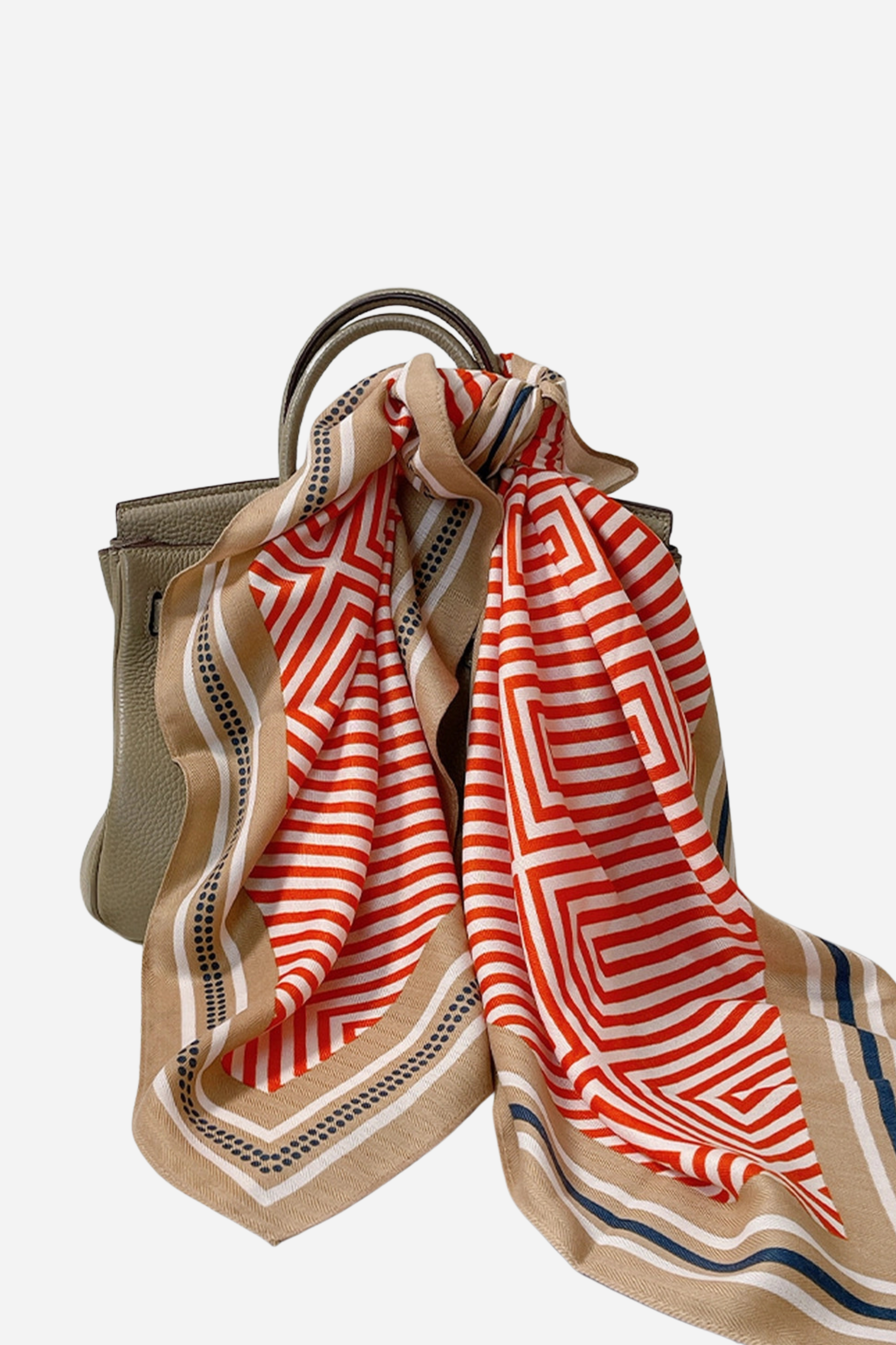 Silky Scarf - Khaki Red