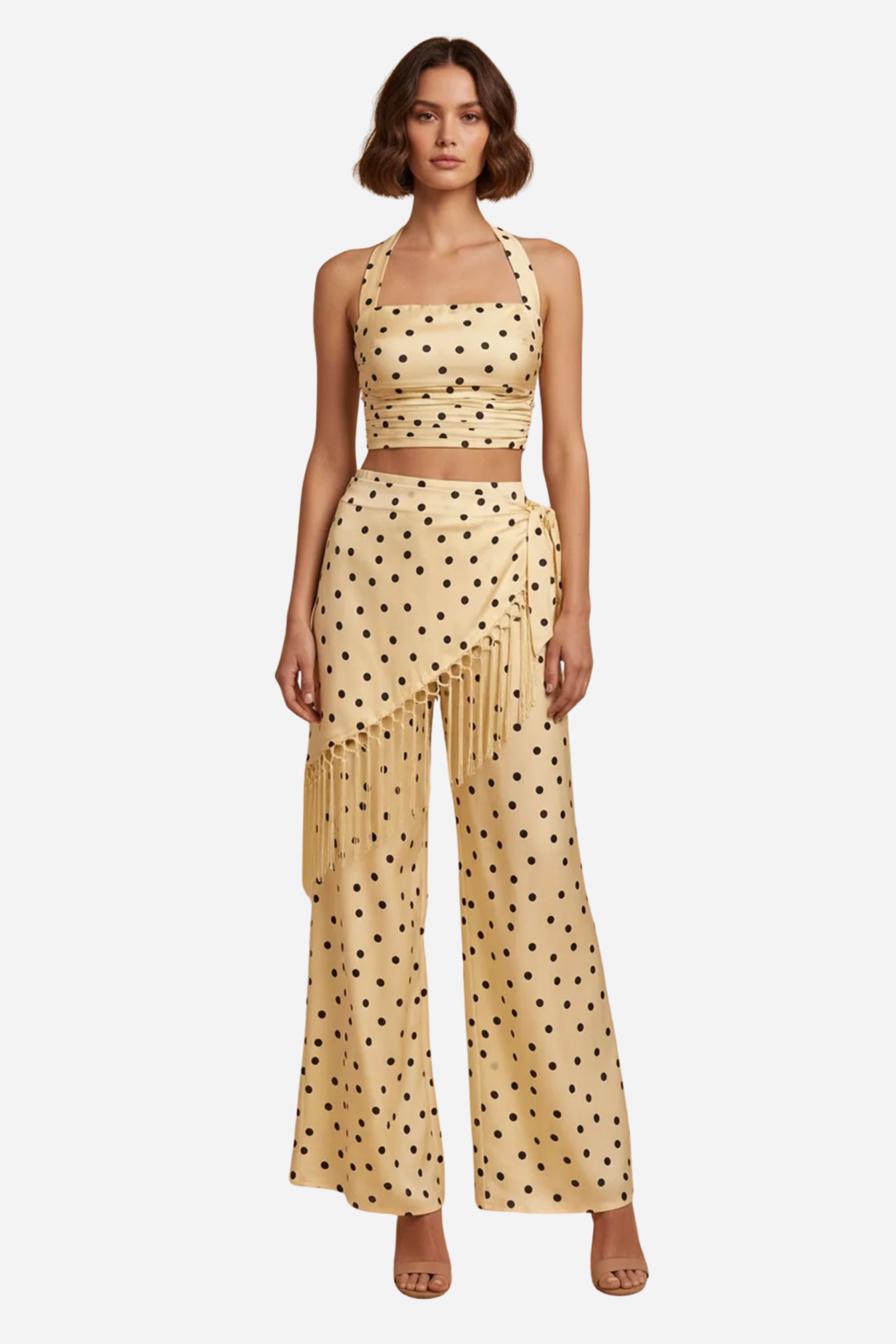 Polka Dot Fringe Set - Yellow