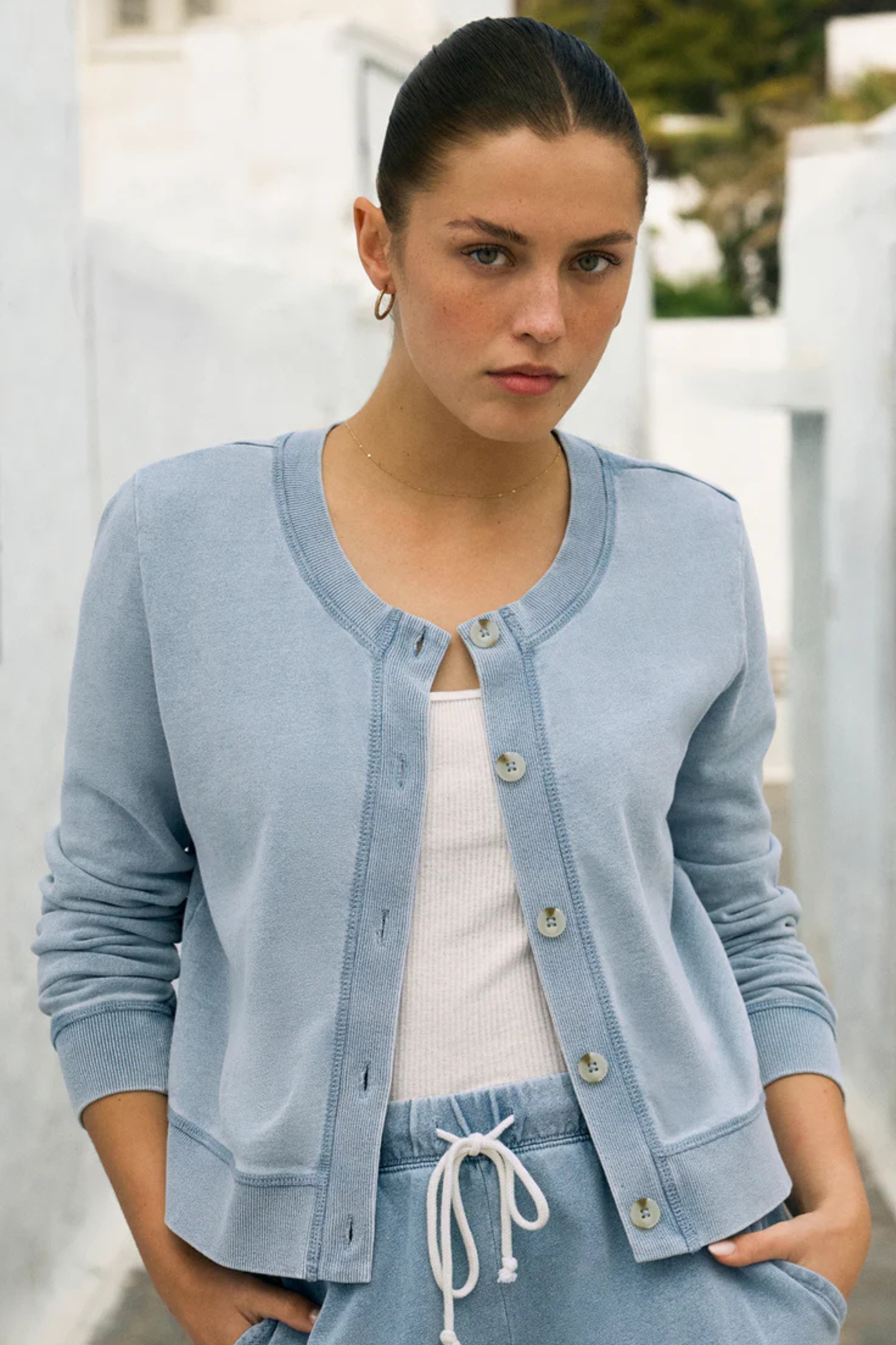 Z Supply Daily Knit Denim Cardigan - Ocean Air Indigo