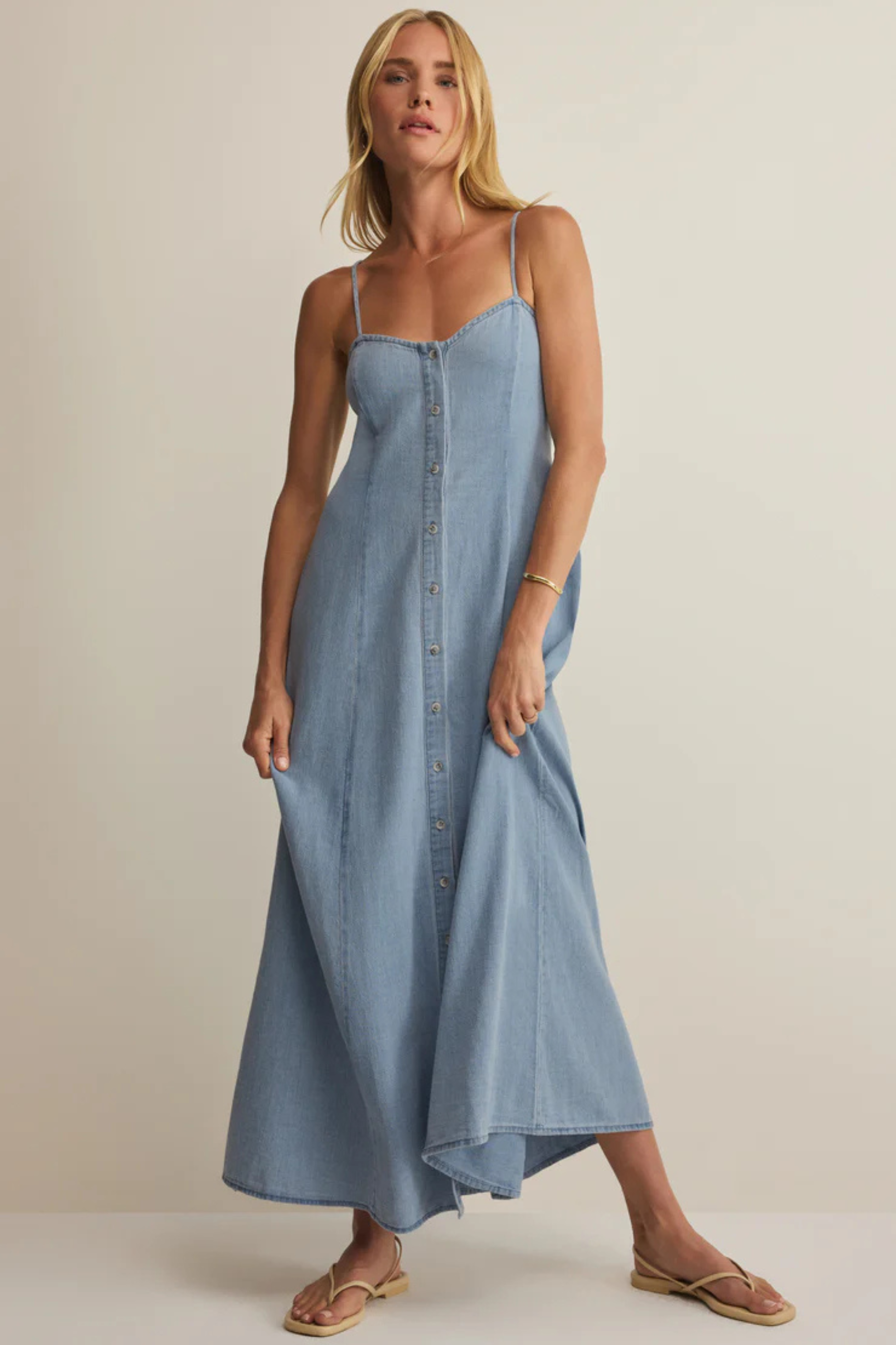 Z Supply Angel Eyes Twill Midi Dress