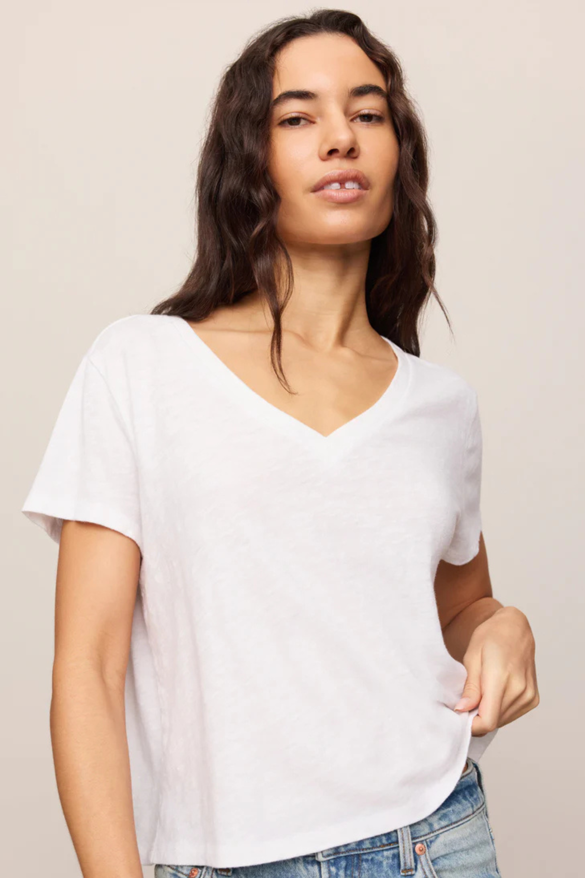 Z Supply Nomad V Neck Tee - White