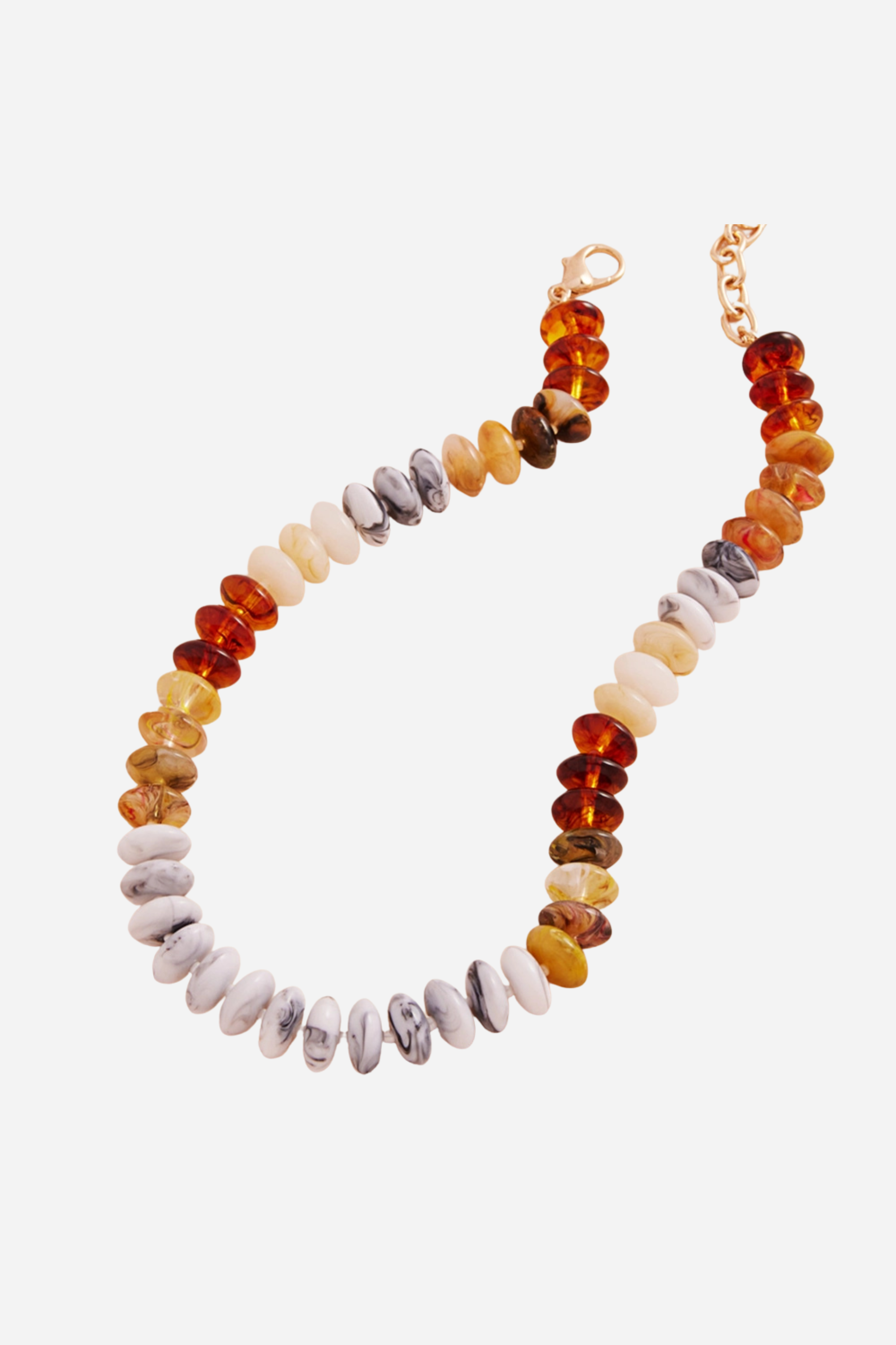 Ombre Oval Beaded Necklace - Yellow