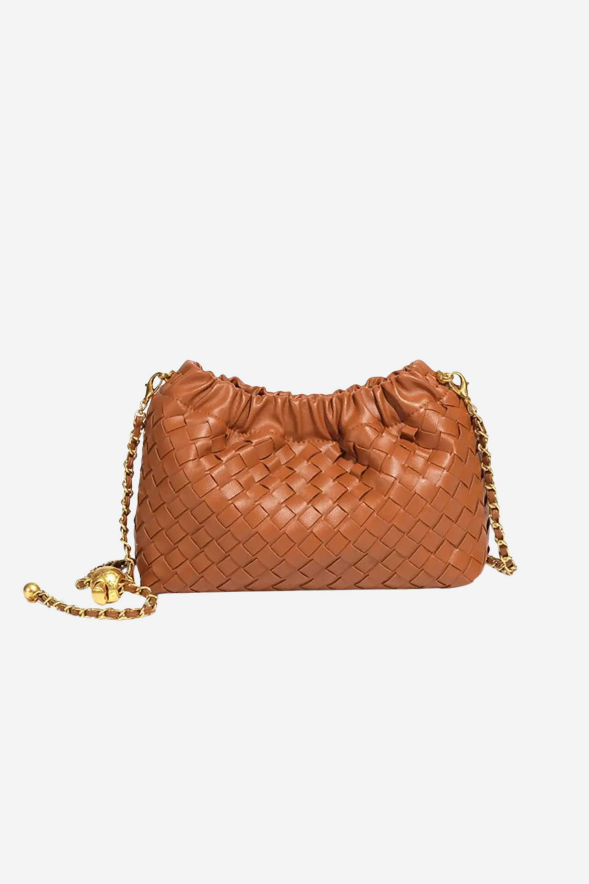 Cloud Woven Shoulder Bag - Cognac