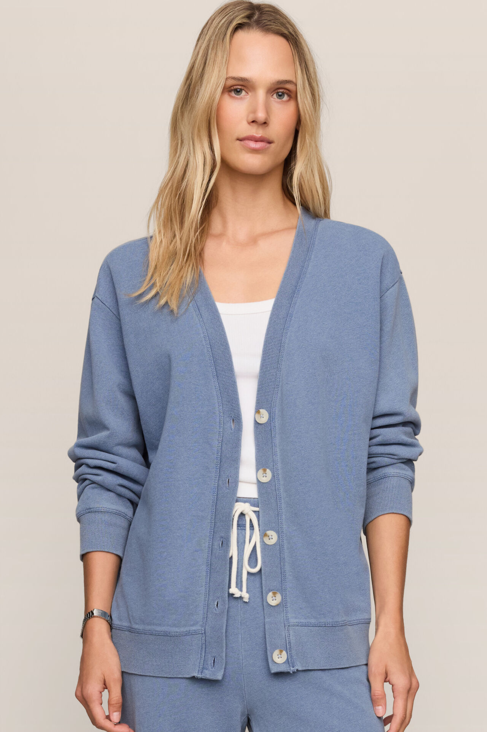 Z Supply Dazed End Knit Denim Cardigan - Santorini Indigo