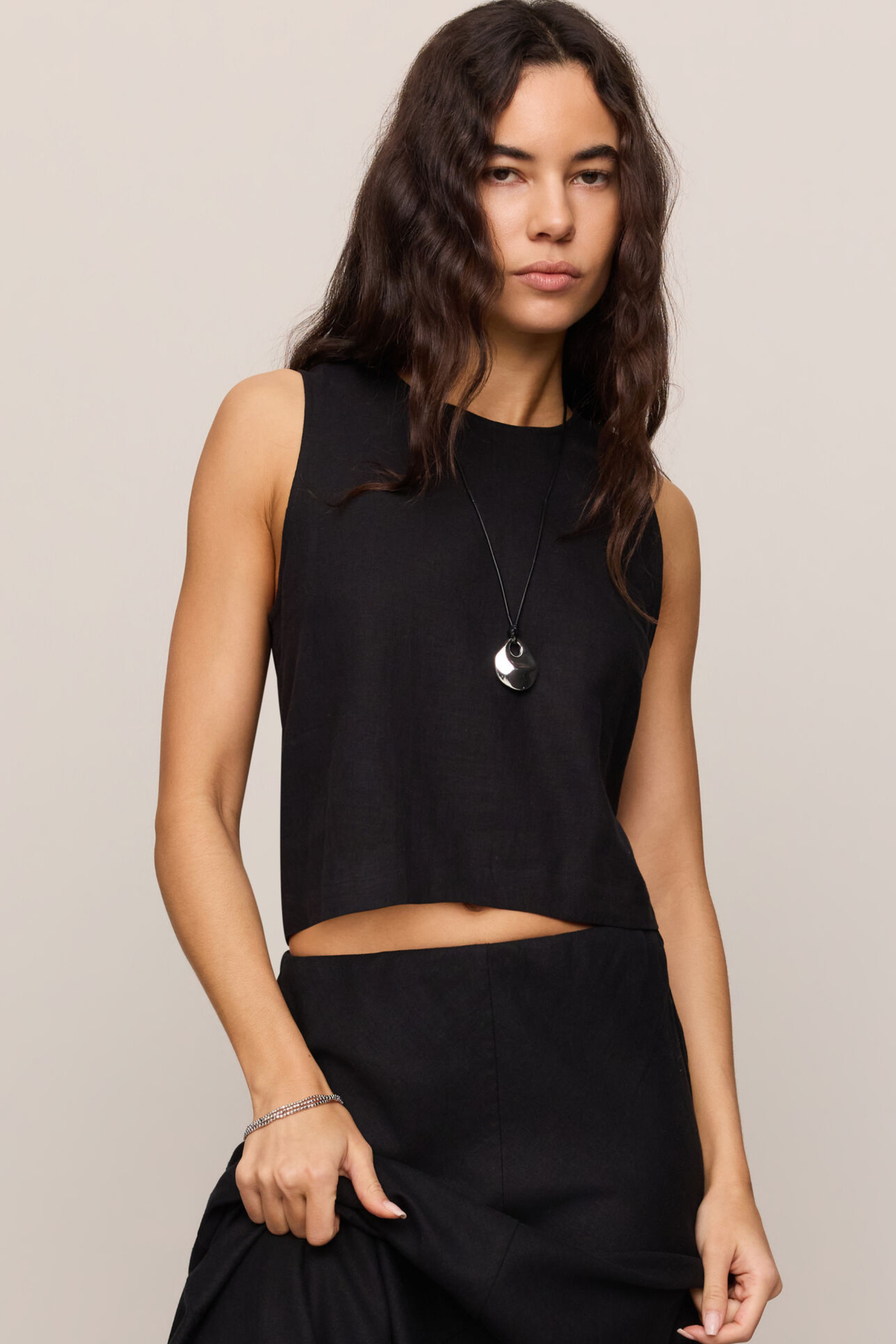 Z Supply Sloane Linen Top - Black
