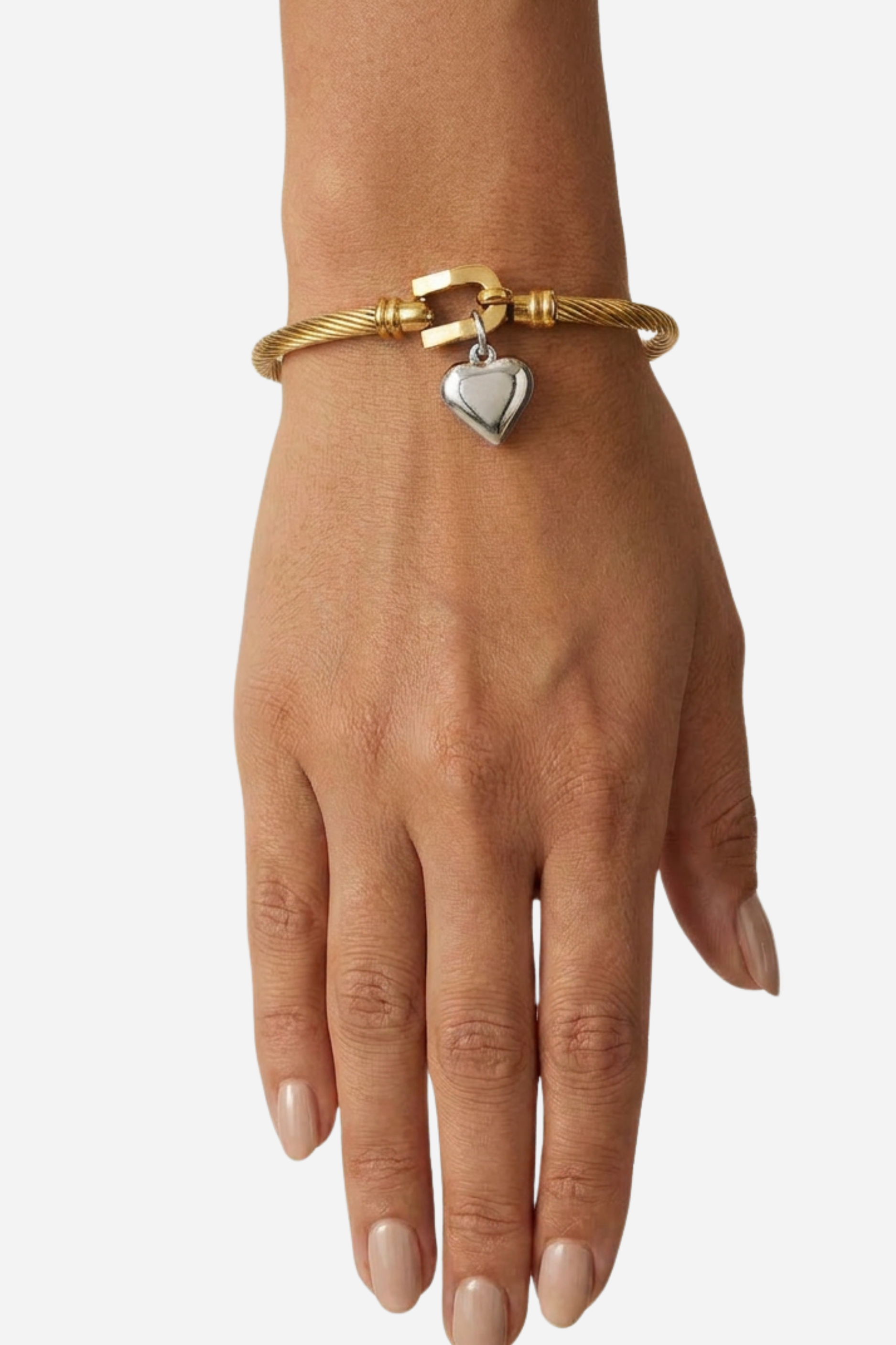 18K Silver Heart Bracelet