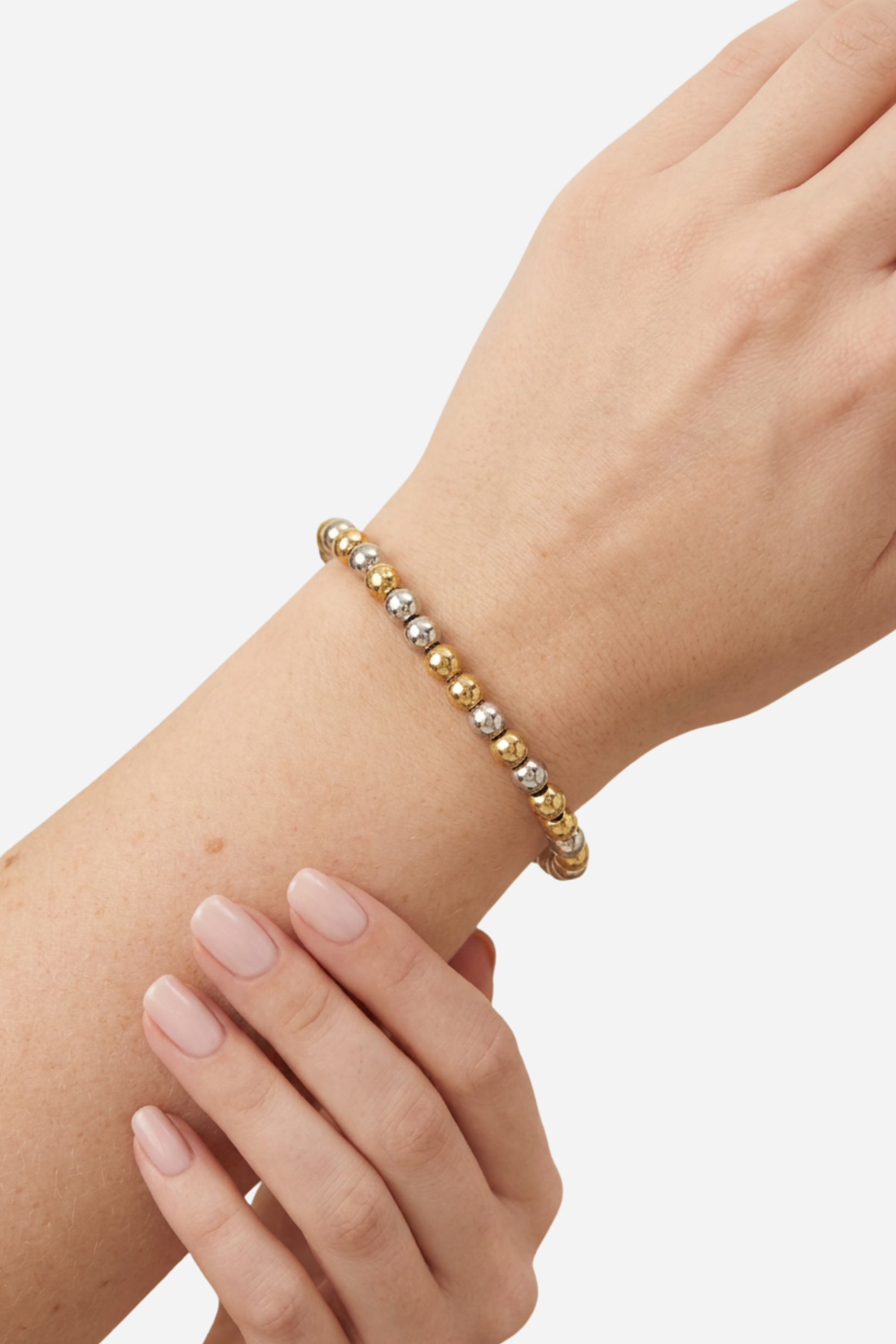 18K Mixed Media Beaded Bracelet - 6mm